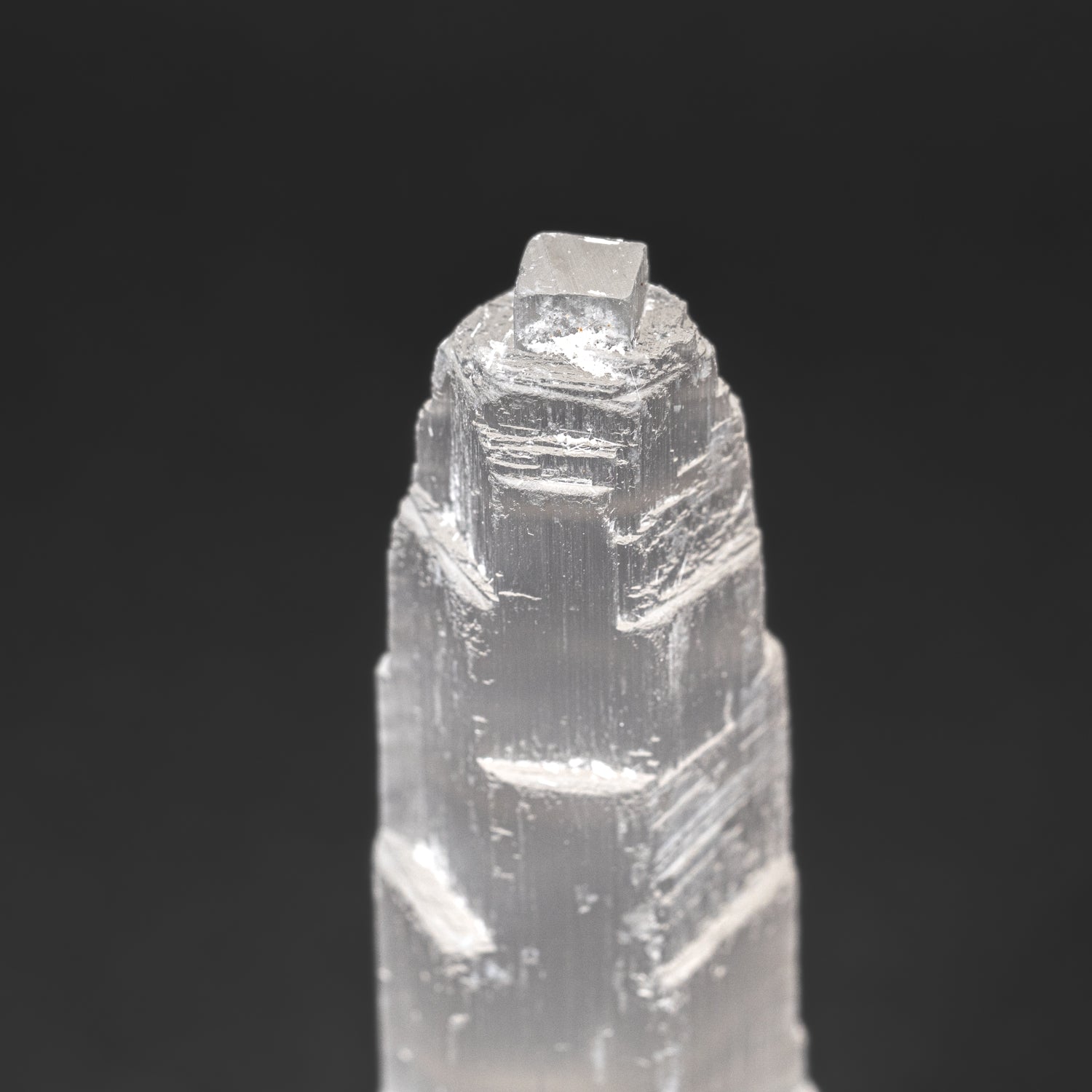 Medium Cats-Eye Selenite (9") Castle Tower from Morocco