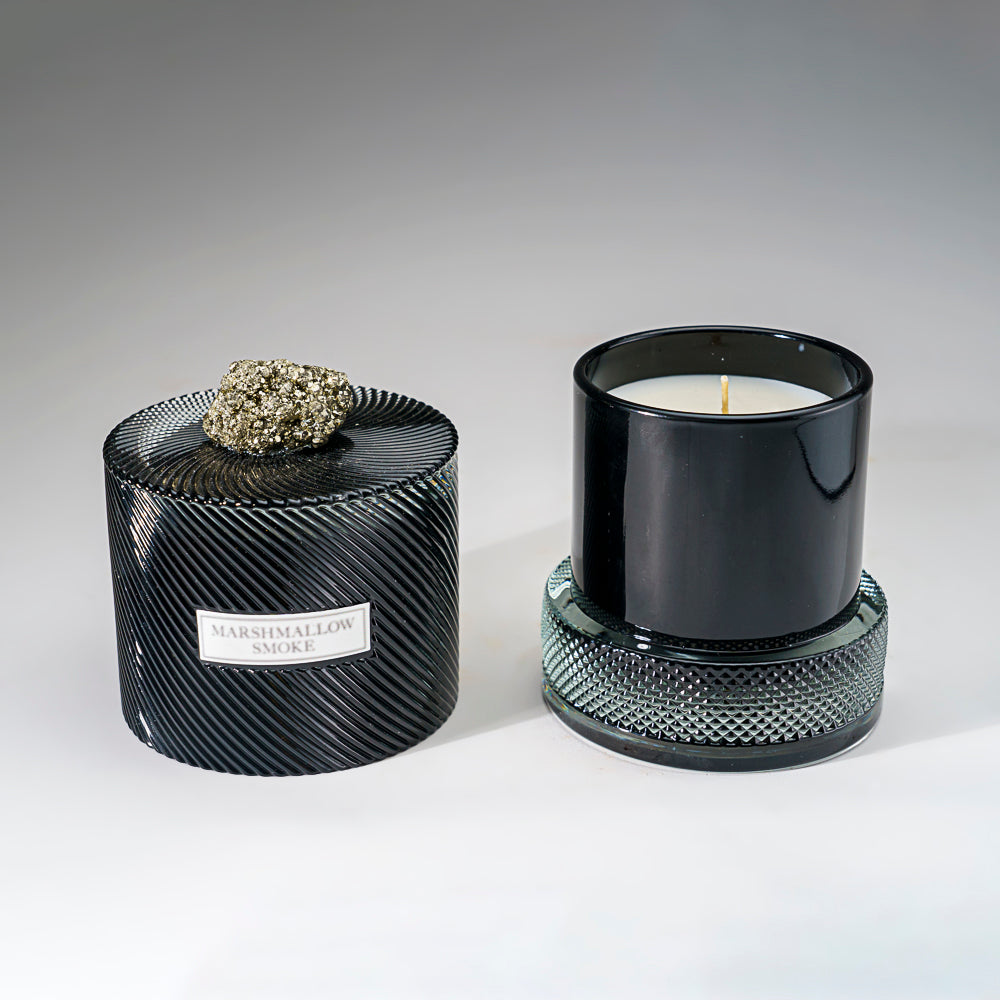 Marshmallow Smoke Scented Single Wick Pyrite Candle