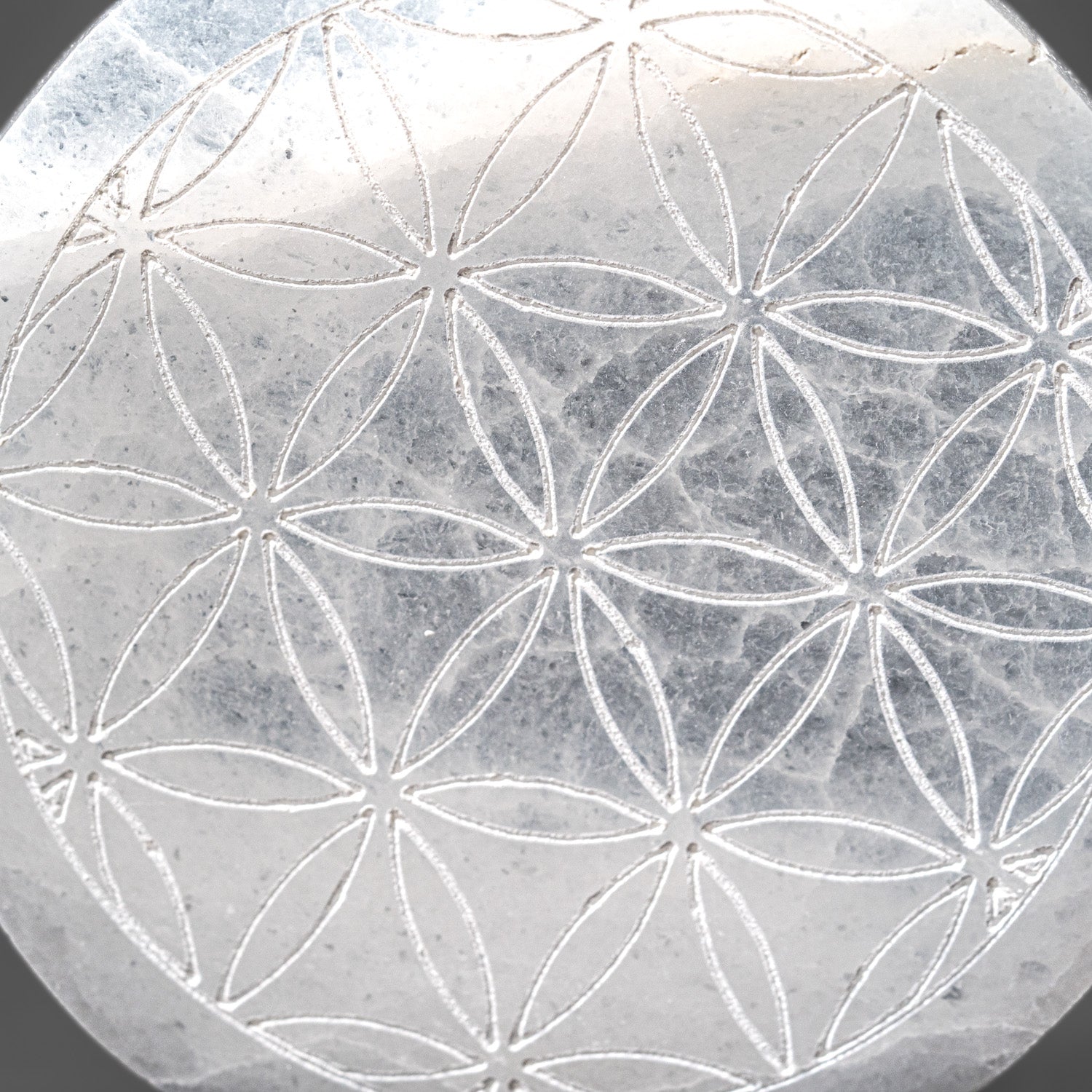 Genuine Mandala Engraved Selenite Plate