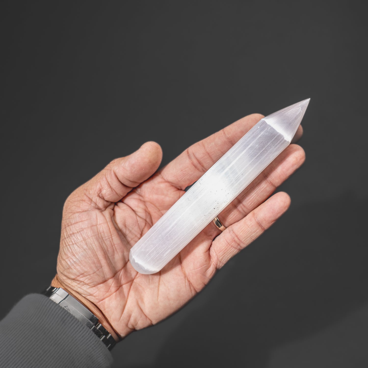 Selenite Point Massage Wand From Morocco