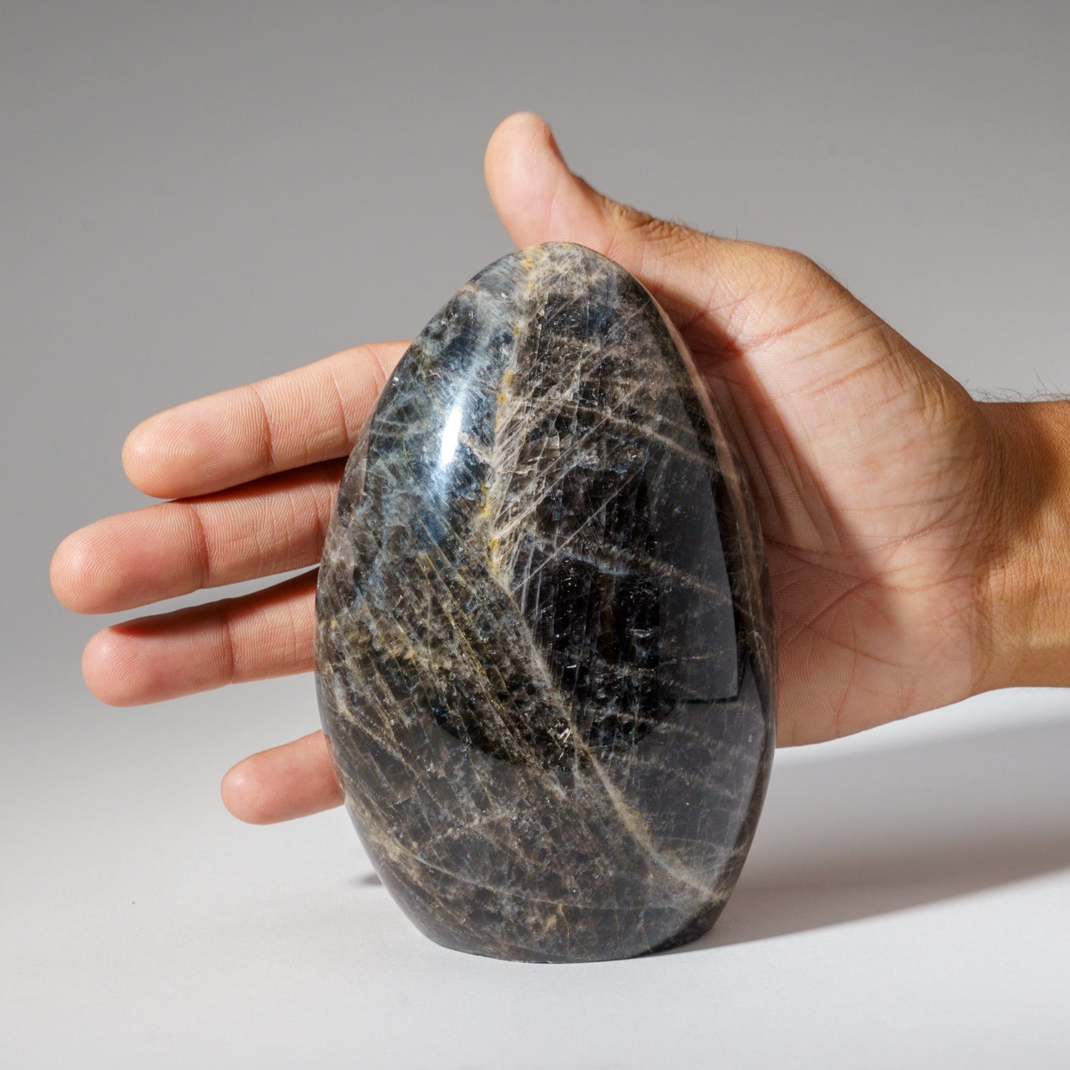 Genuine Polished Black Moonstone Freeform From Madagascar (2.2 lbs)