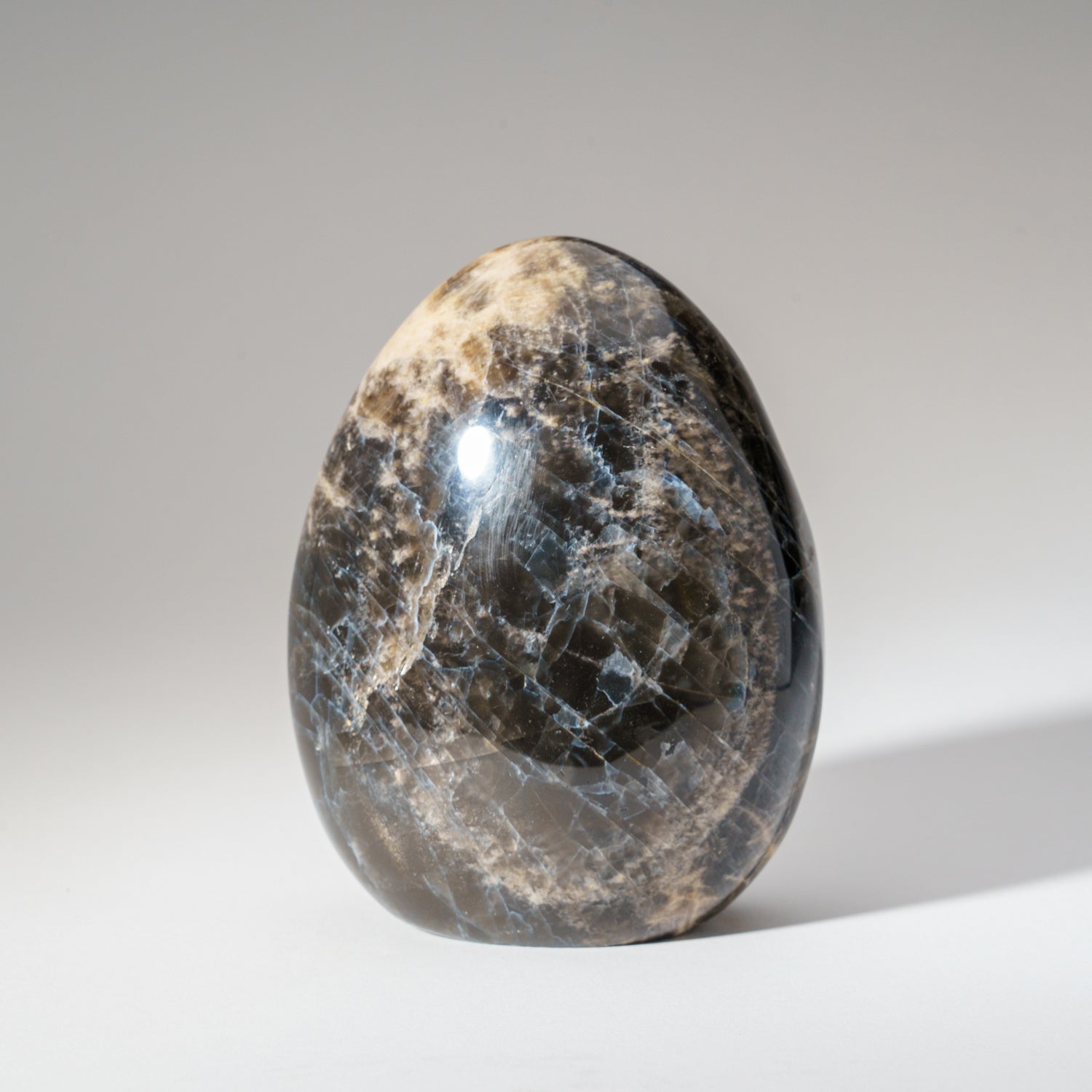 Genuine Polished Black Moonstone Freeform From Madagascar (2.1 lbs)