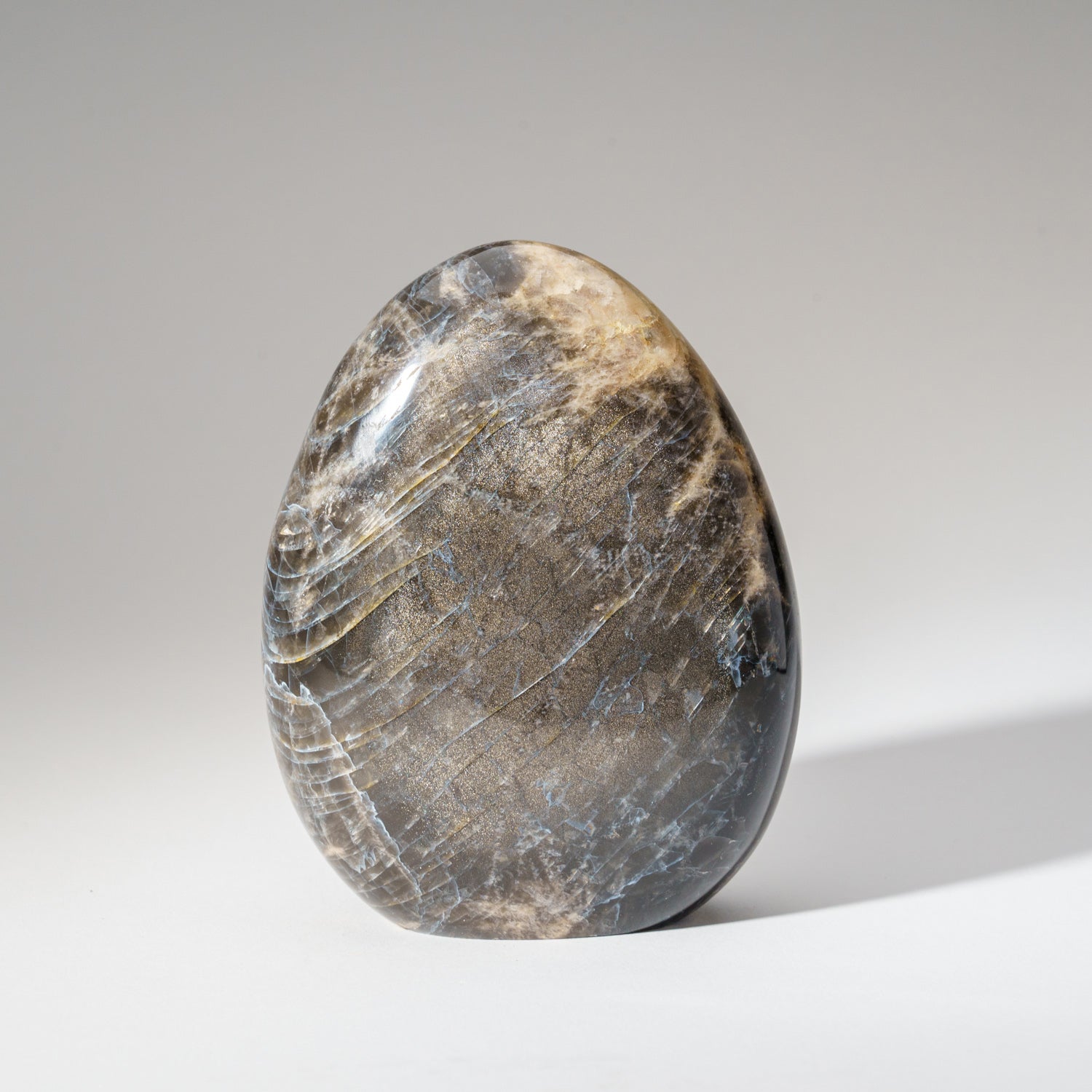 Genuine Polished Black Moonstone Freeform From Madagascar (2.1 lbs)