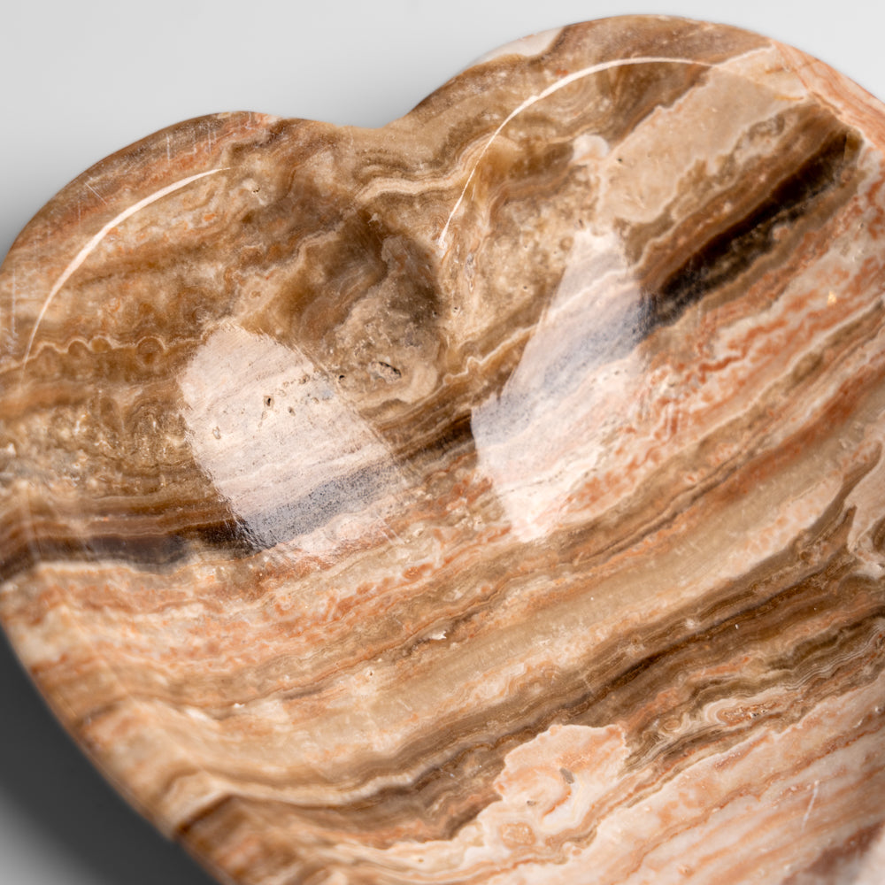 Genuine Polished Banded Onyx Small Heart Bowl (420.7 grams)