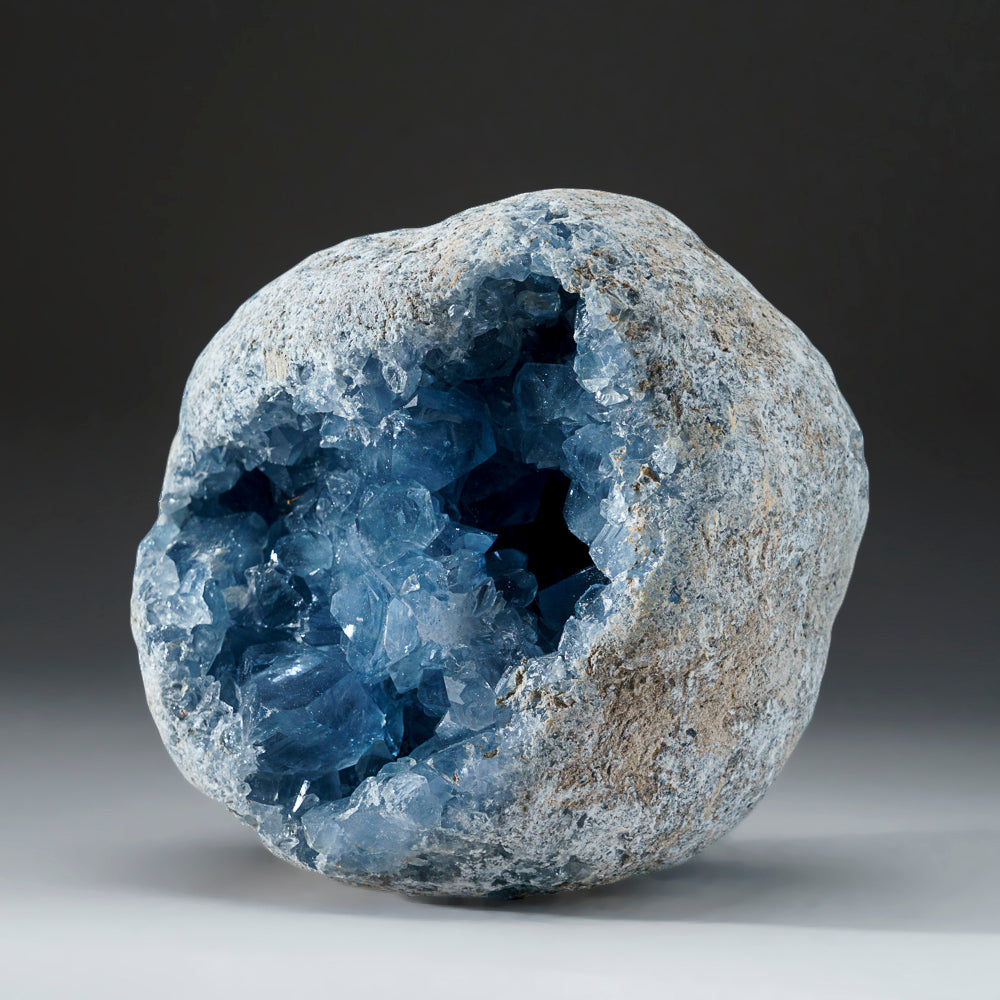 Blue Celestite Cluster Geode From Sankoany, Ketsepy Mahajanga, Madagascar (17.8 lbs)