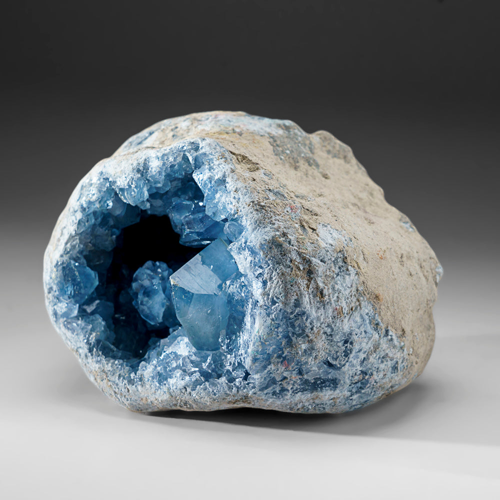 Blue Celestite Cluster Geode From Sankoany, Ketsepy Mahajanga, Madagascar (19.2 lbs)