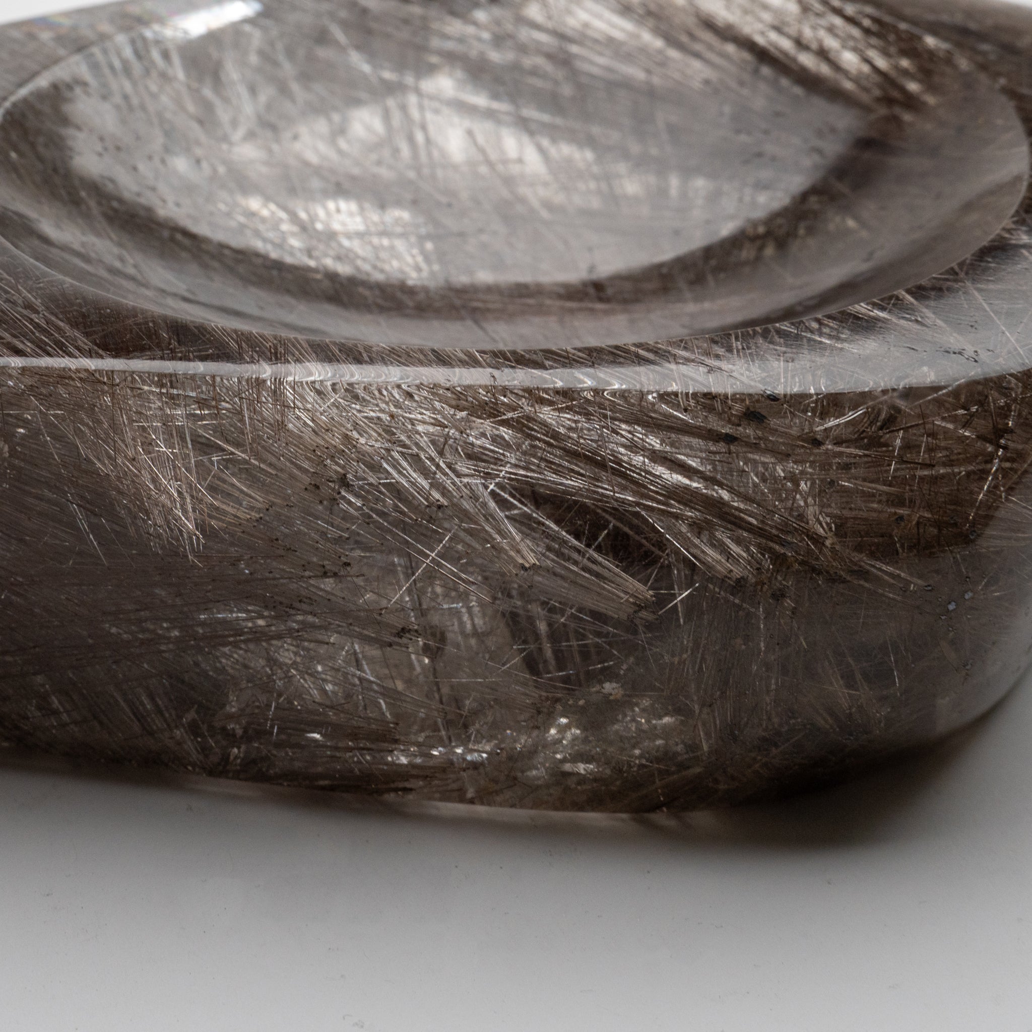 Gem Museum Quality Silver Rutilated Quartz Bowl from Brazil (7.5 lbs)
