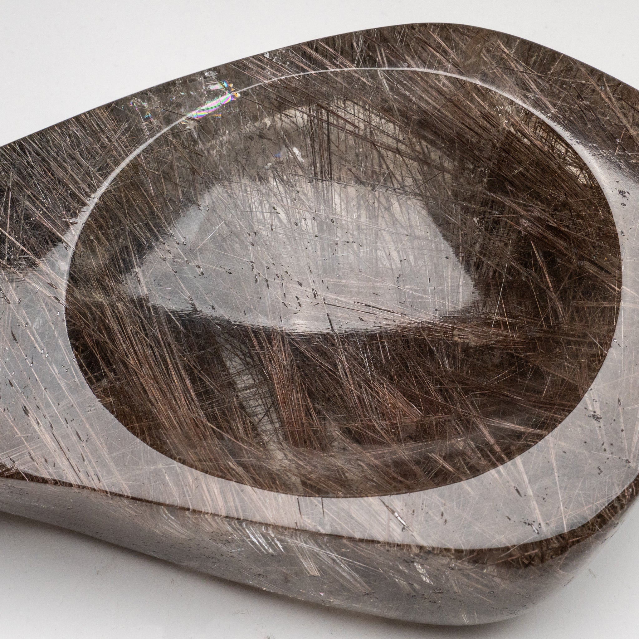 Gem Museum Quality Silver Rutilated Quartz Bowl from Brazil (7.5 lbs)