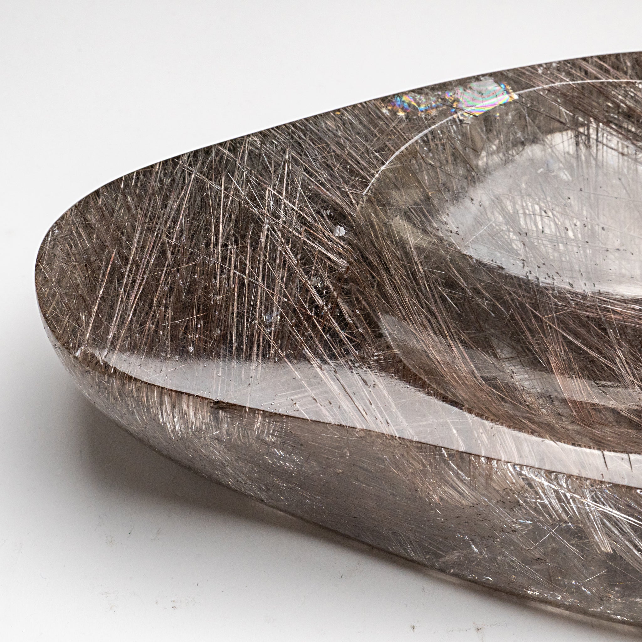 Gem Museum Quality Silver Rutilated Quartz Bowl from Brazil (7.5 lbs)