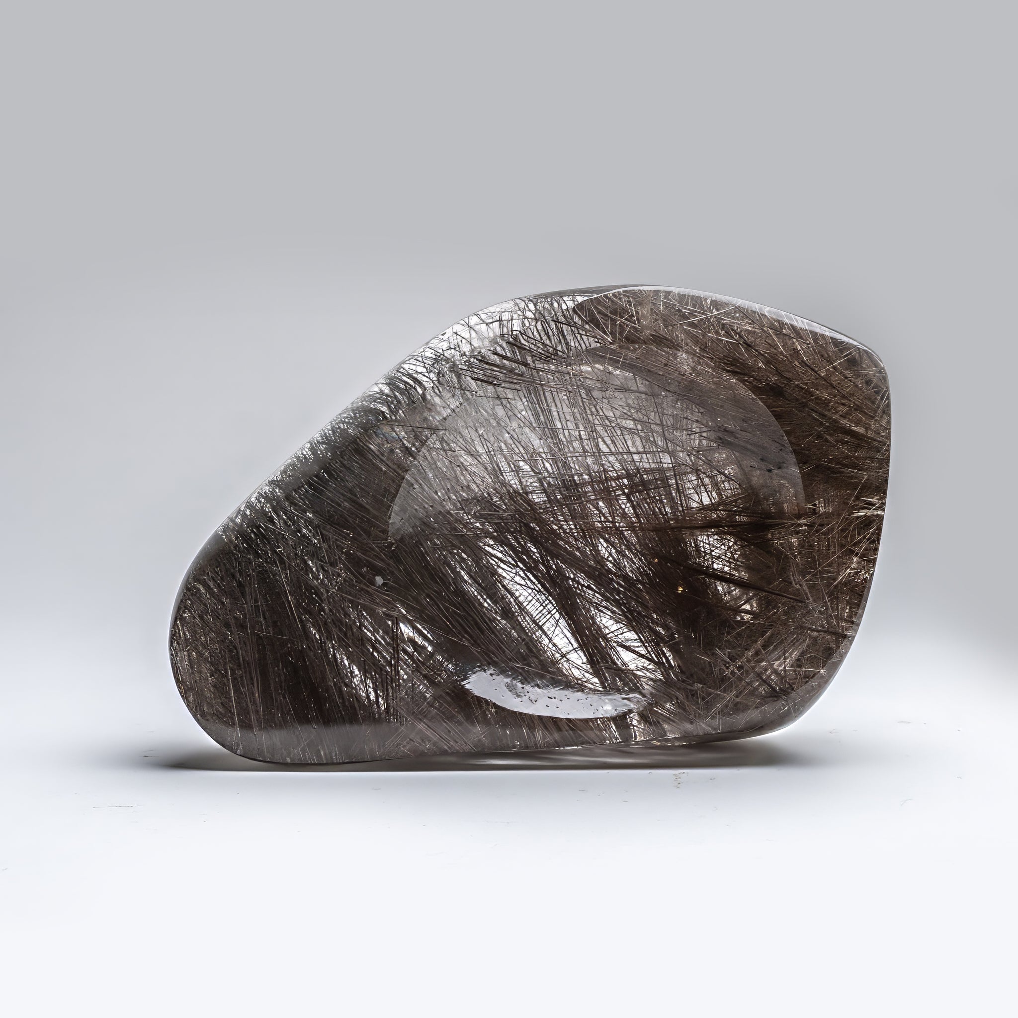 Gem Museum Quality Silver Rutilated Quartz Bowl from Brazil (7.5 lbs)