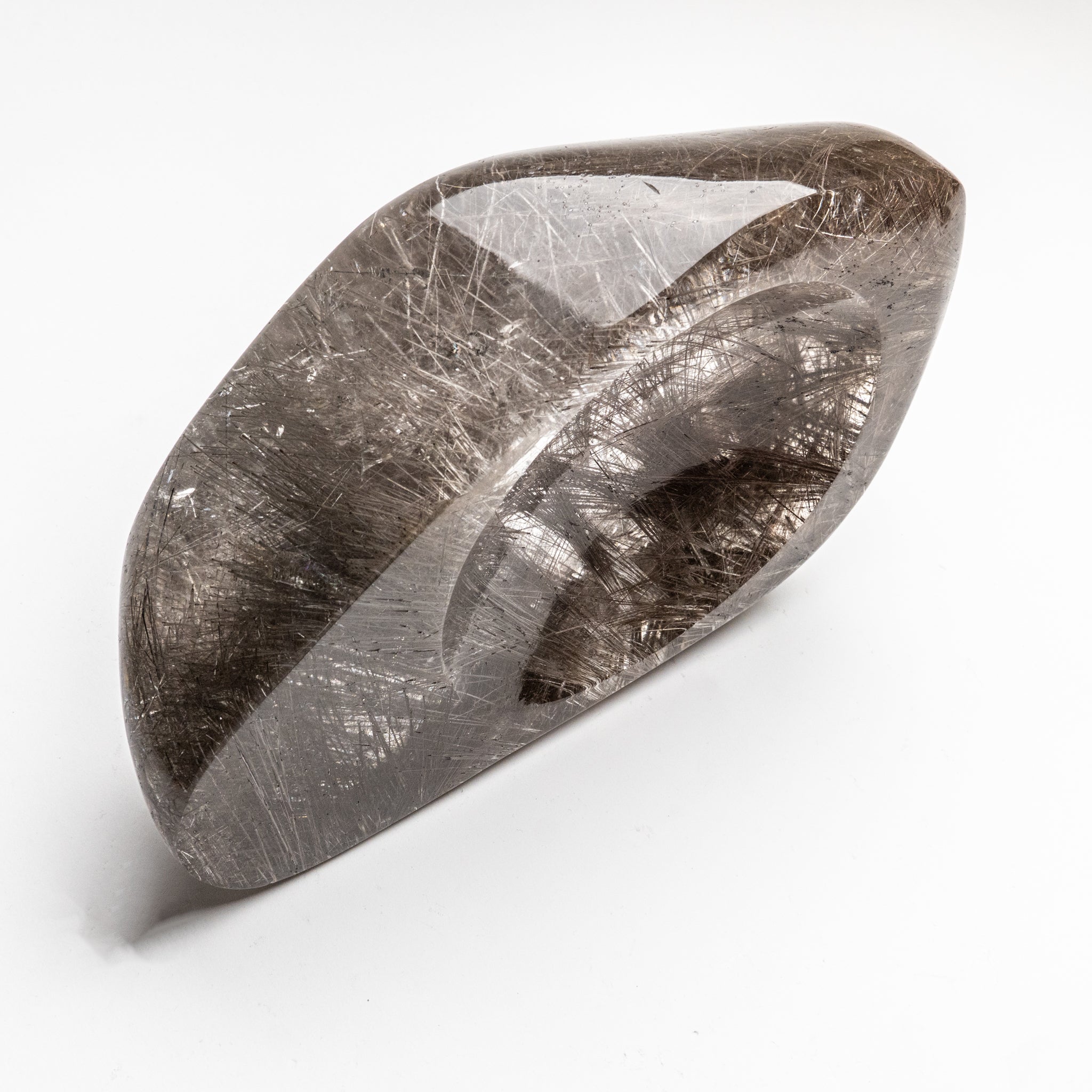 Gem Museum Quality Silver Rutilated Quartz Bowl from Brazil (7.5 lbs)