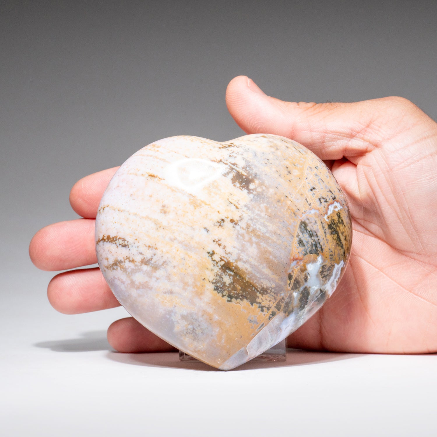 Polished Ocean Jasper Heart from Madagascar (413.5 grams)