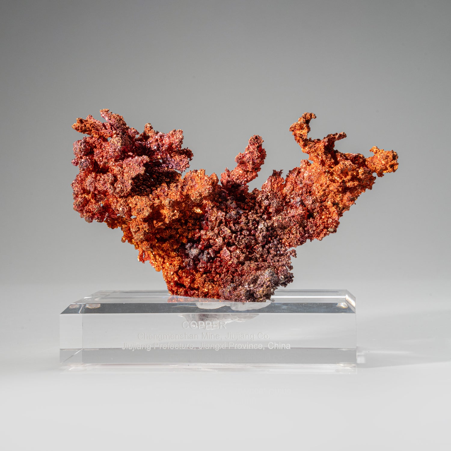 Copper Crystal Cluster from Chengmenshan Mine, Jiangxi Province, China