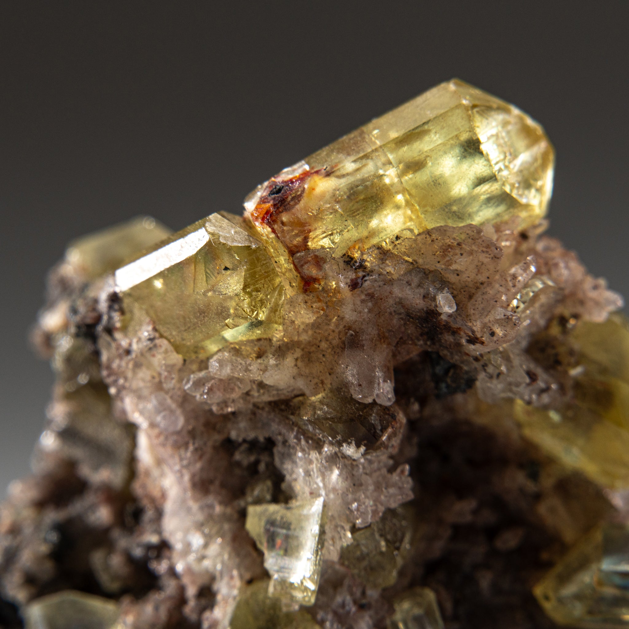 Fluorapatite crystals in Quartz from Cerro de Mercado, Durango, Mexico