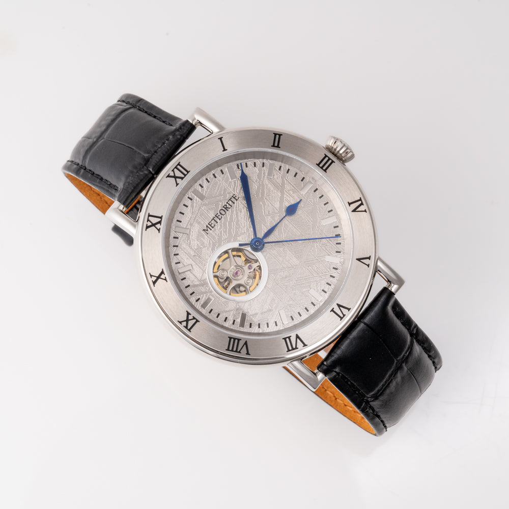 Muonionalusta Meteorite Automatic Watch with Genuine Leather Band