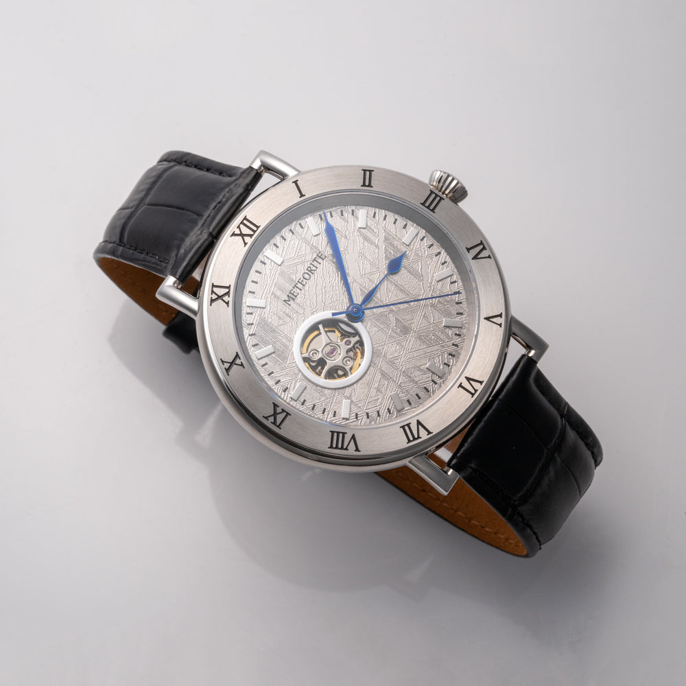 Muonionalusta Meteorite Automatic Watch with Genuine Leather Band