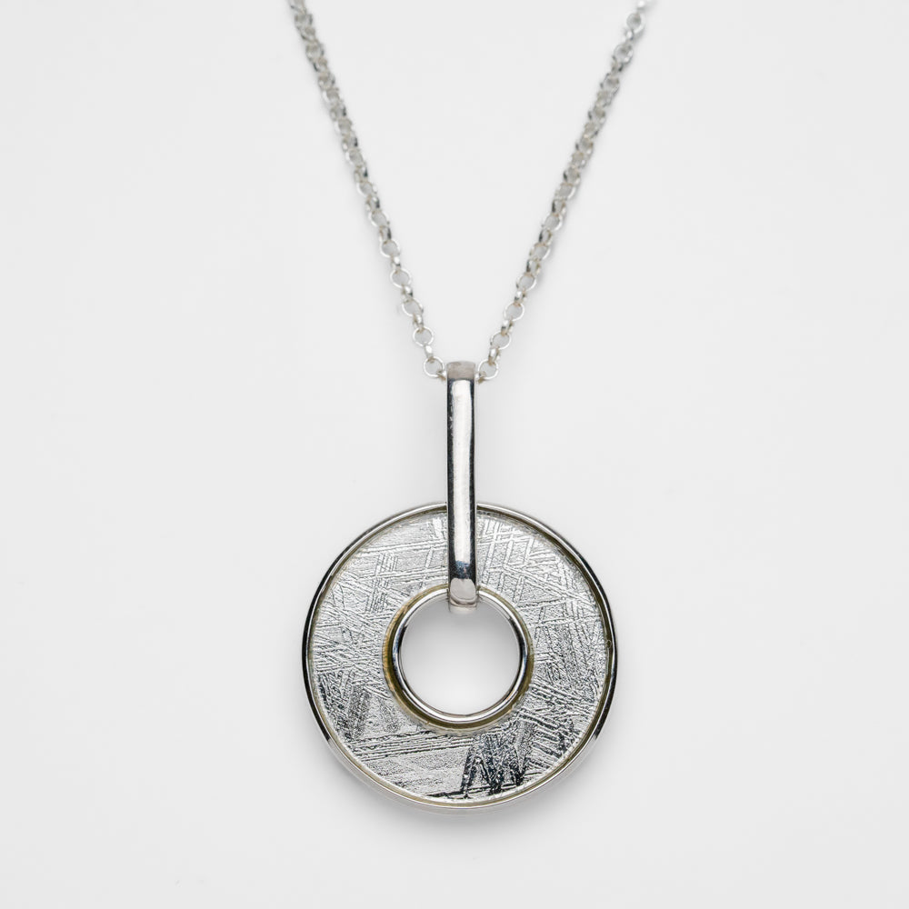 Muonionalusta Meteorite Pendant with 18" Sterling Silver Chain