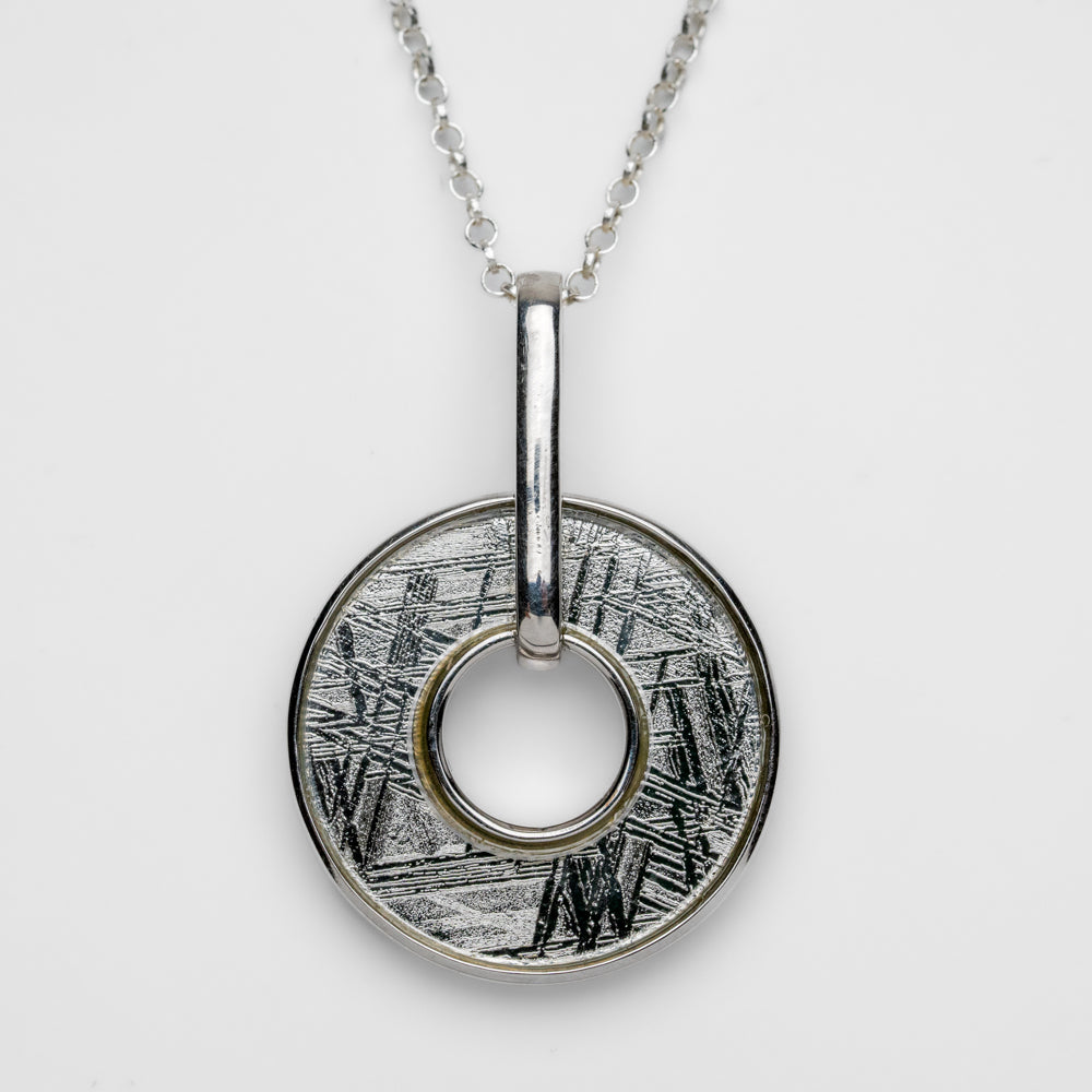 Muonionalusta Meteorite Pendant with 18" Sterling Silver Chain