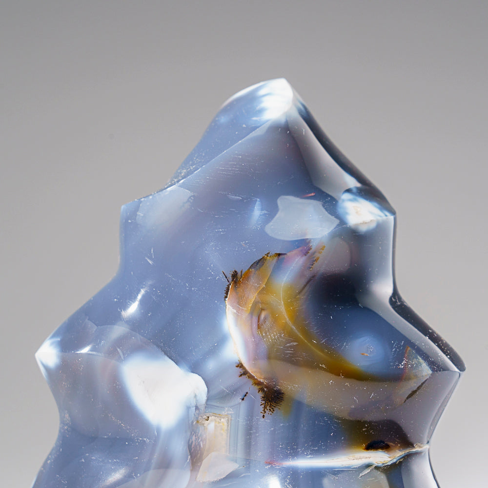 Genuine Polished Blue Chalcedony Orca Stone Flame Freeform (2.3 lbs)
