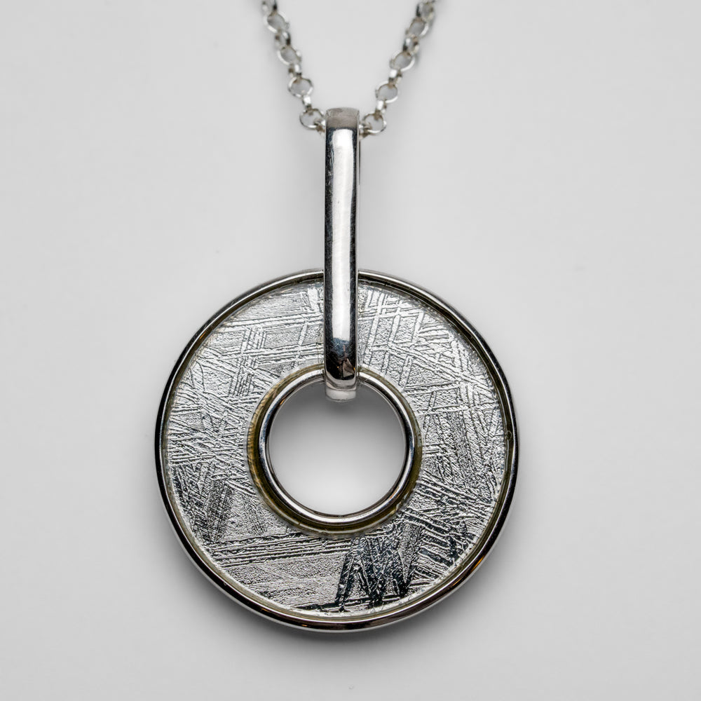 Muonionalusta Meteorite Pendant with 18" Sterling Silver Chain