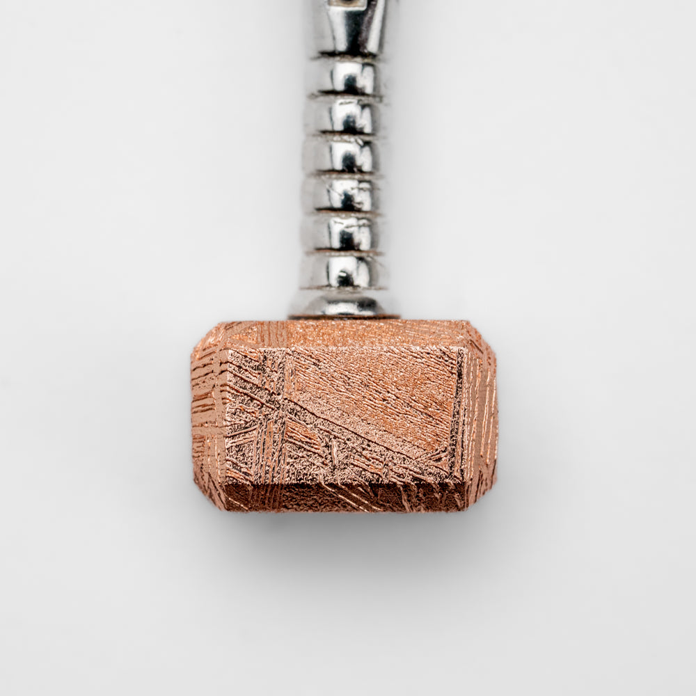 Muonionalusta Meteorite Hammer Pendant with 18" Sterling Silver Chain