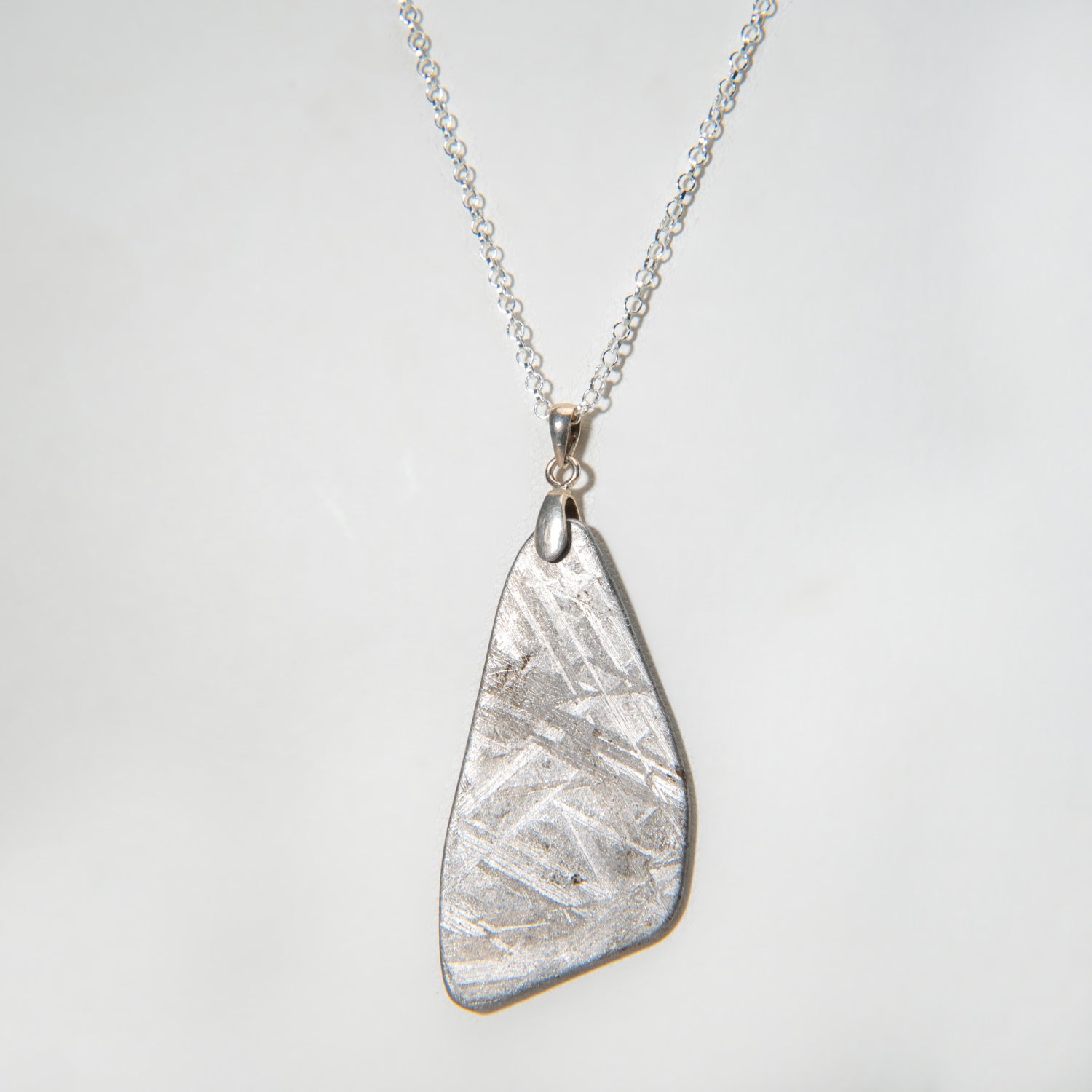 Polished Seymchan Meteorite pendant (8.8 grams) with 18" Sterling Silver Chain