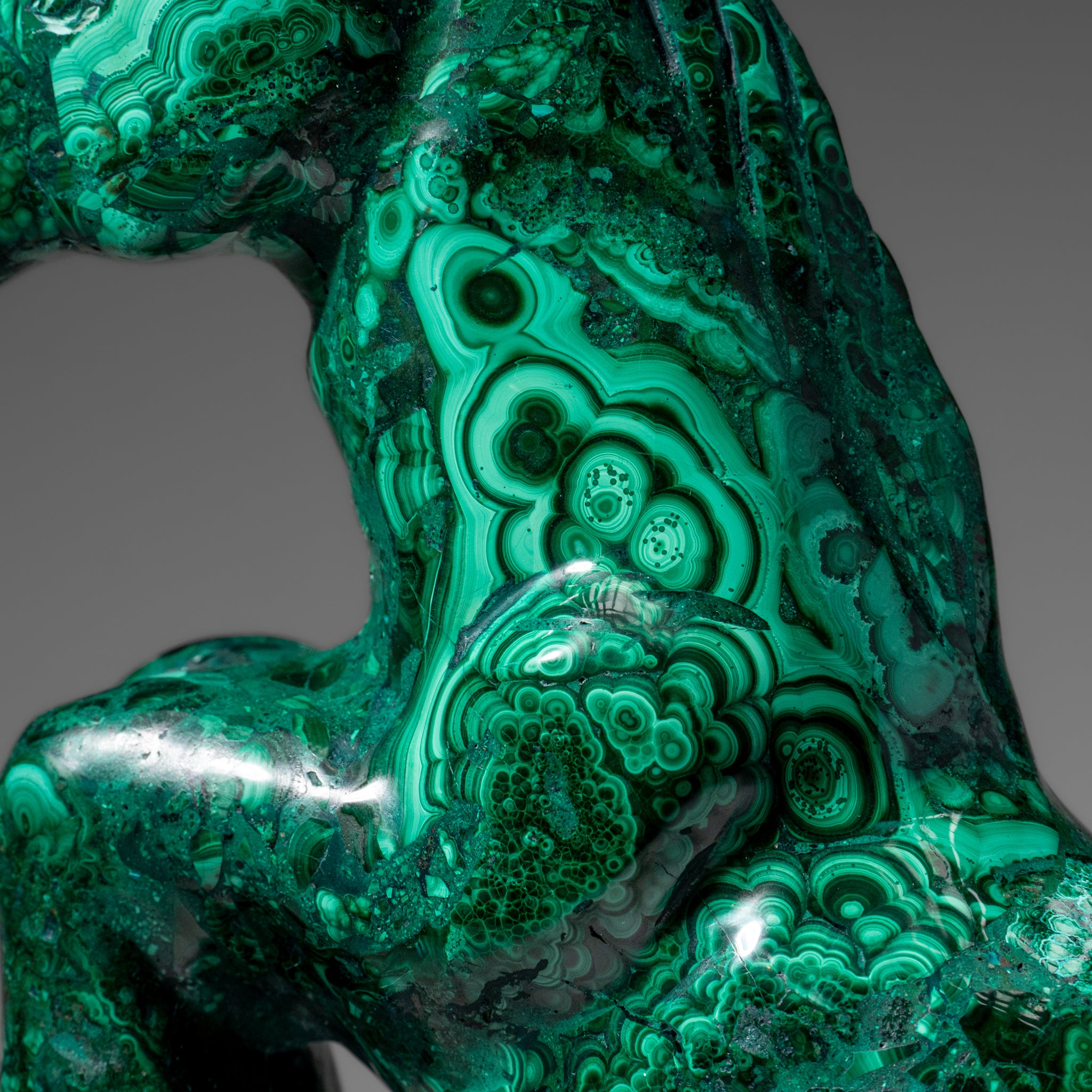 Genuine Polished Malachite Horse Carving (8.2 lbs)