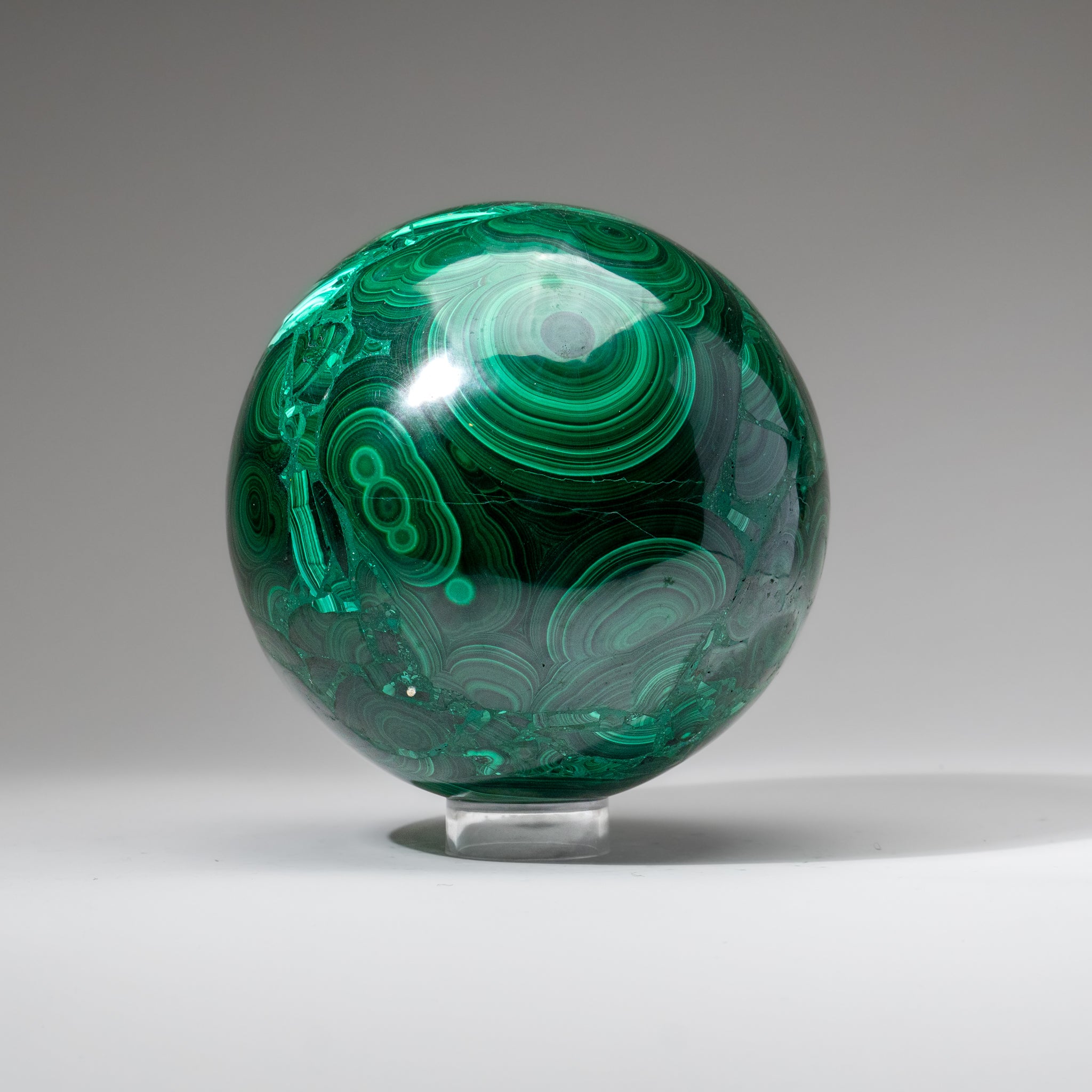 Genuine Polished Large Malachite Sphere (16.8 lbs)