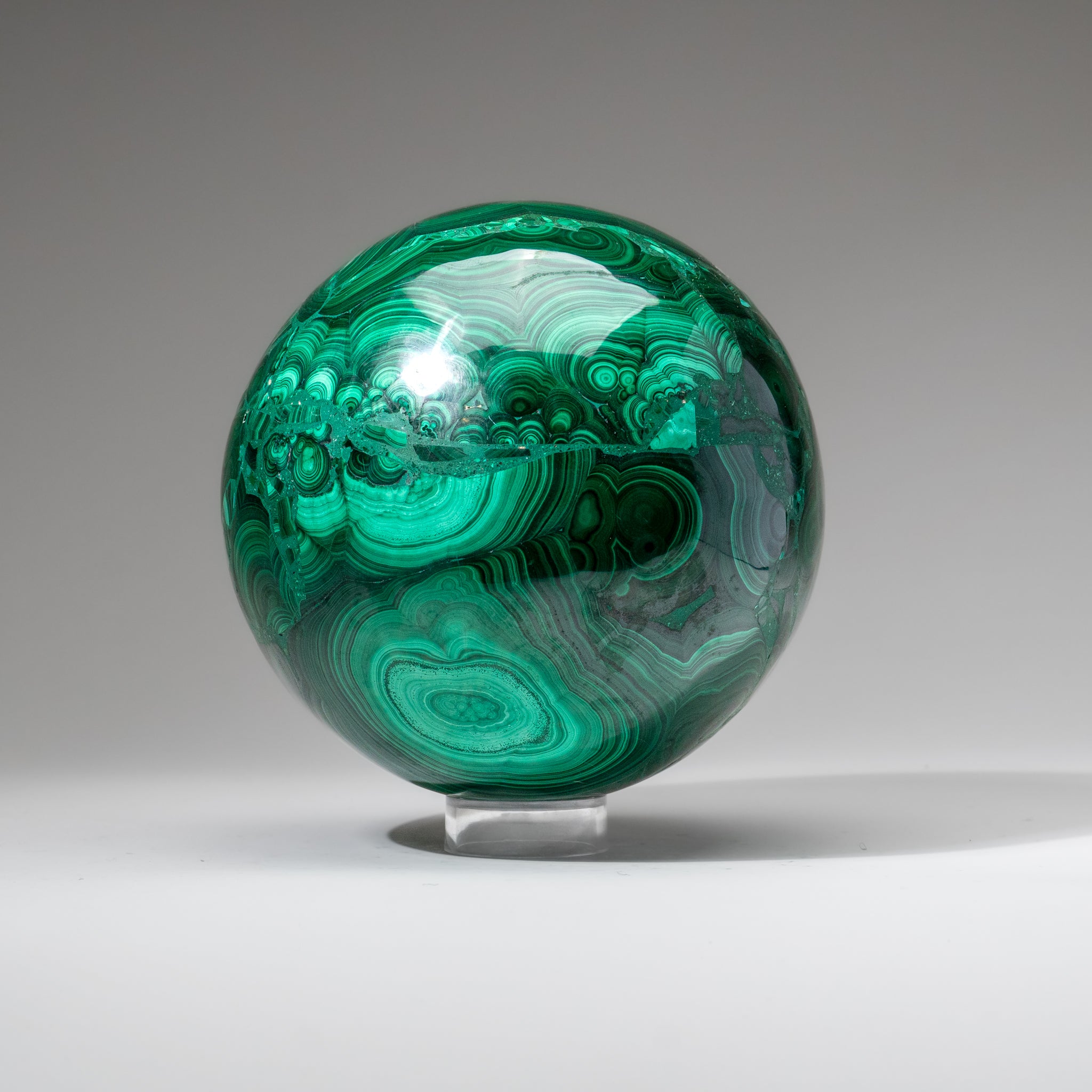 Genuine Polished Large Malachite Sphere (16.8 lbs)