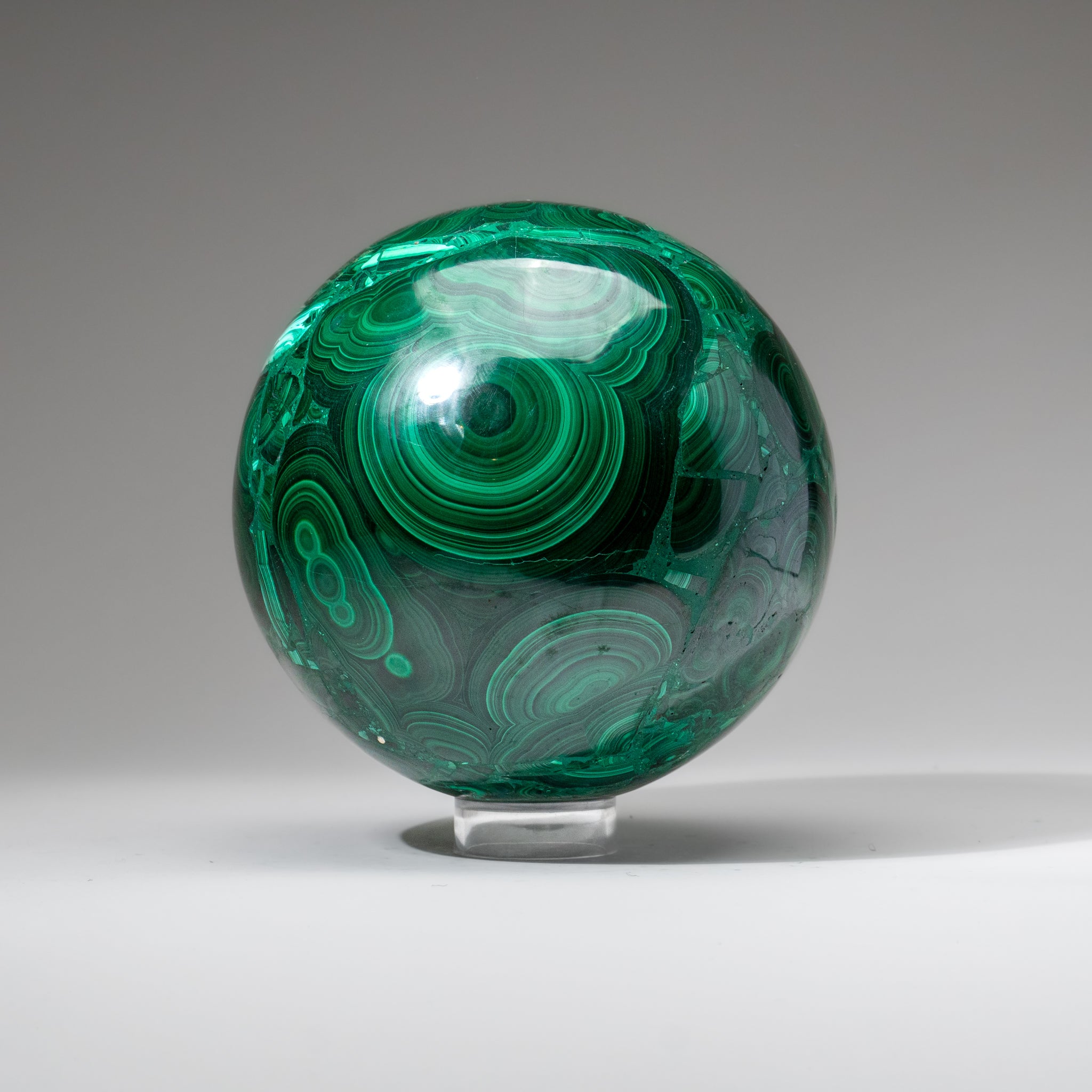 Genuine Polished Large Malachite Sphere (16.8 lbs)