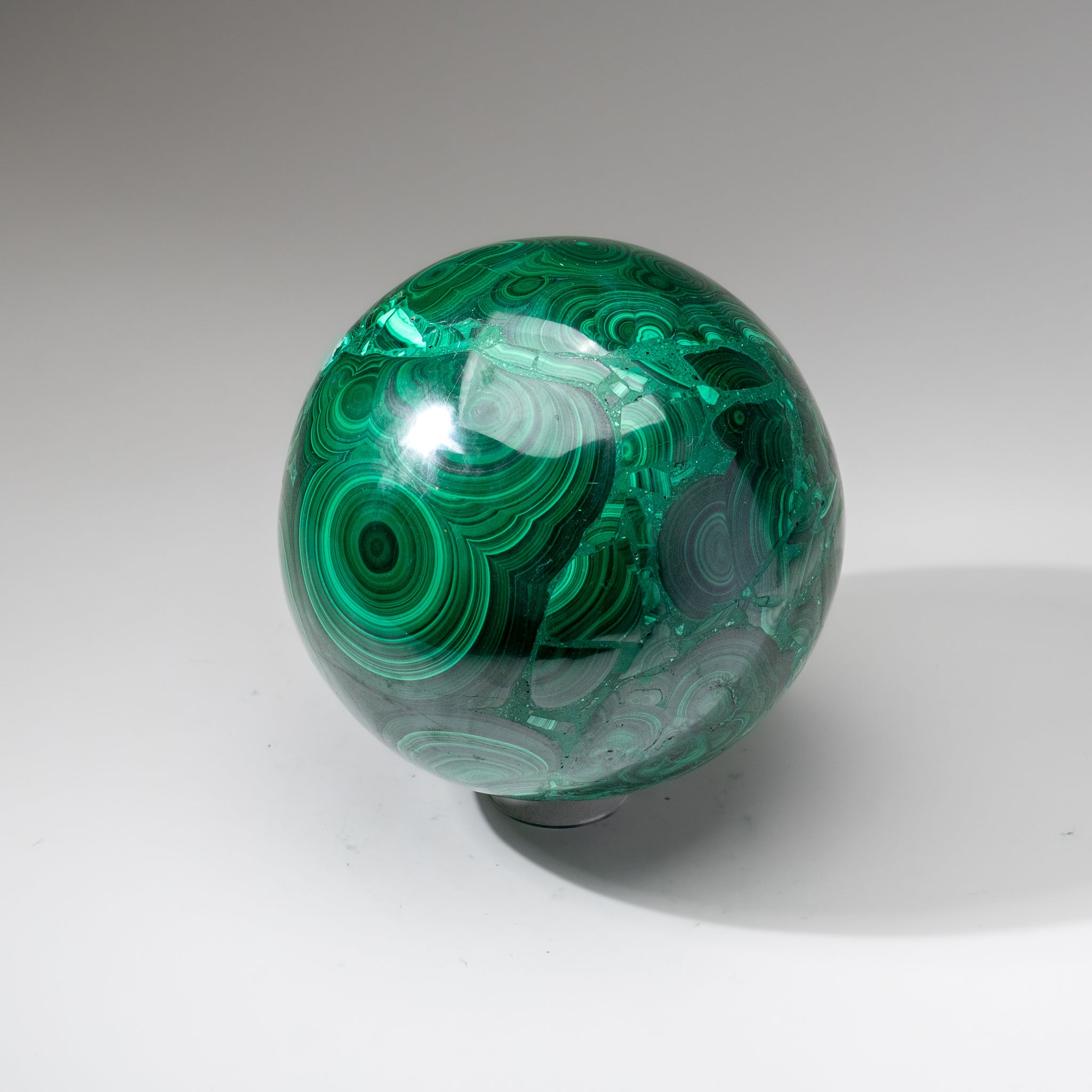 Genuine Polished Large Malachite Sphere (16.8 lbs)