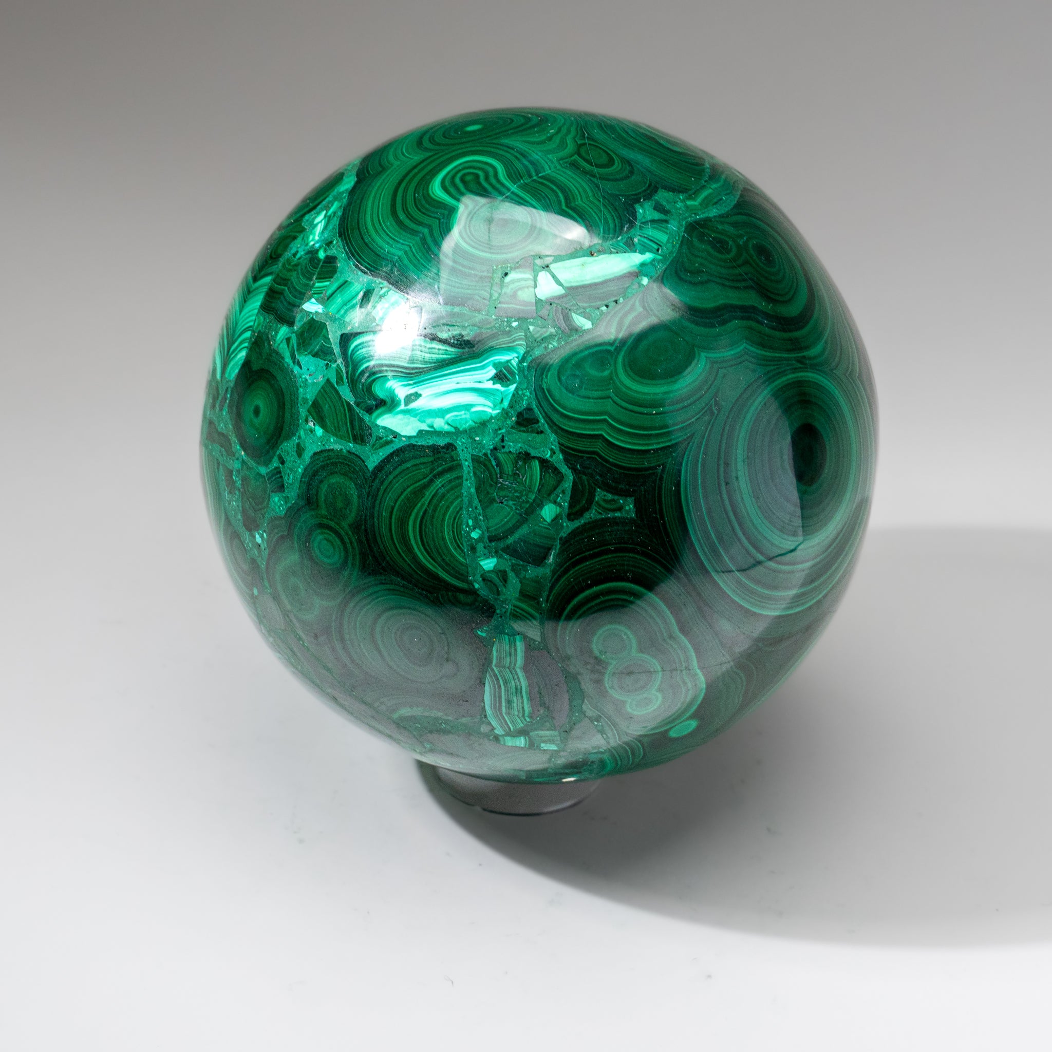 Genuine Polished Large Malachite Sphere (16.8 lbs)