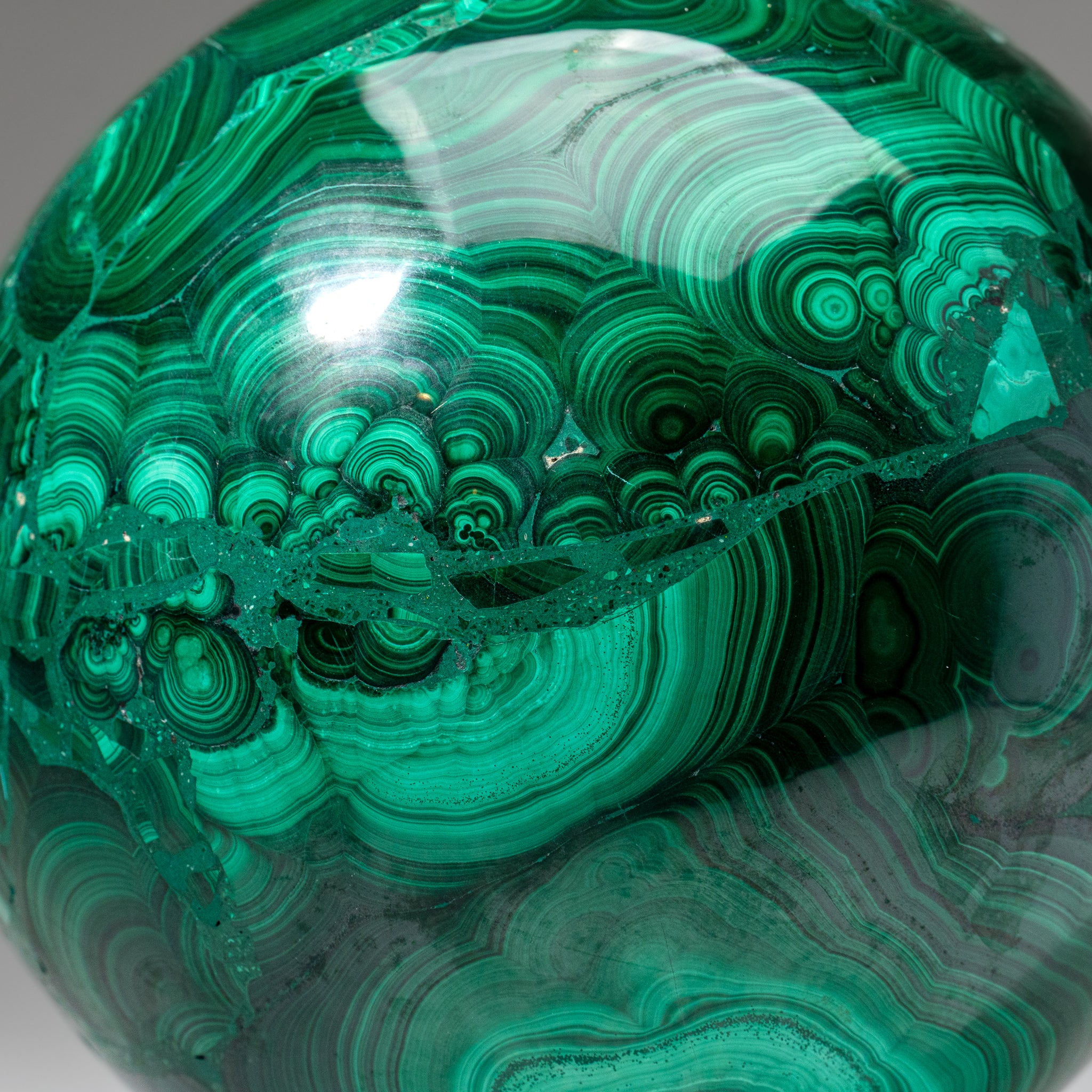 Genuine Polished Large Malachite Sphere (16.8 lbs)