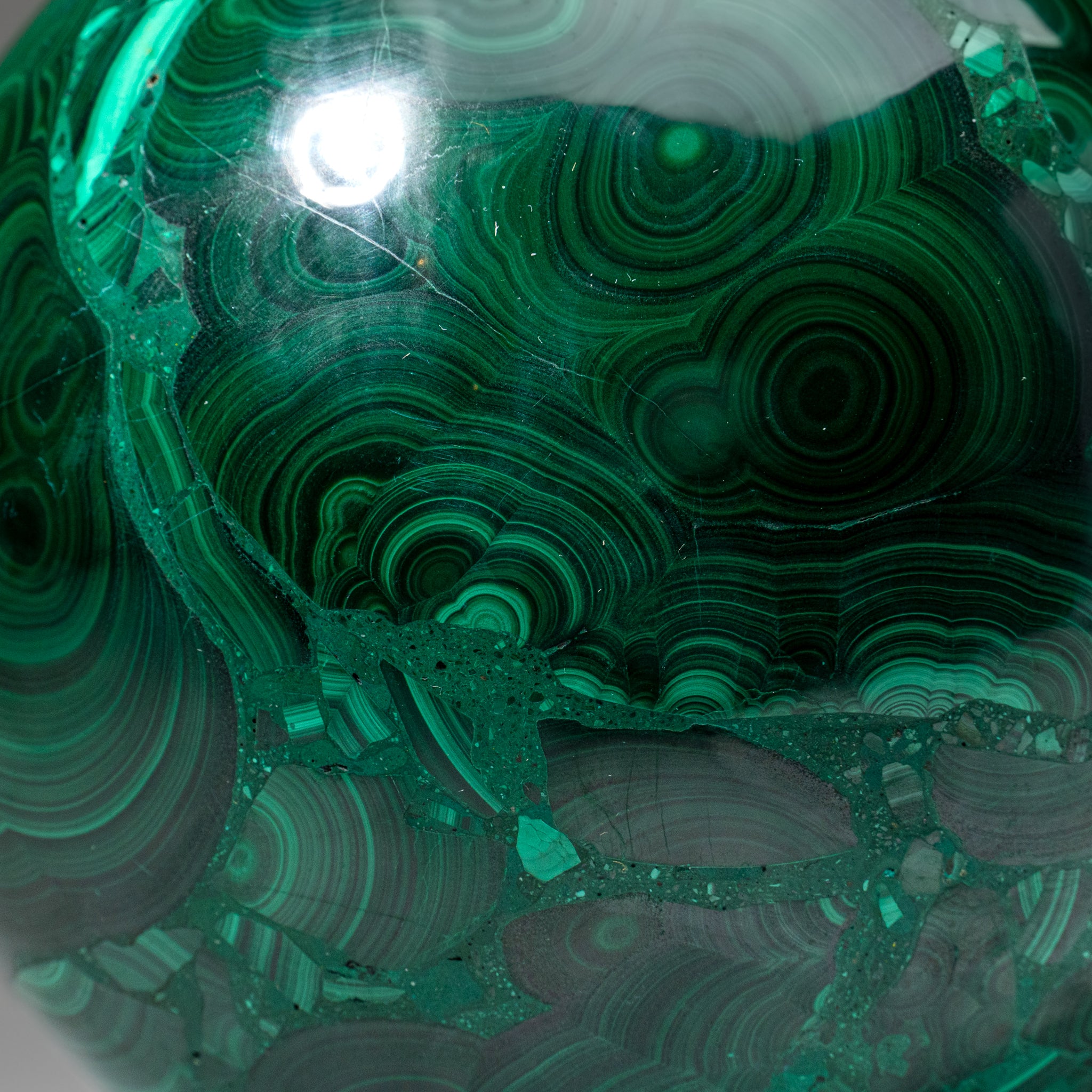 Genuine Polished Large Malachite Sphere (16.8 lbs)