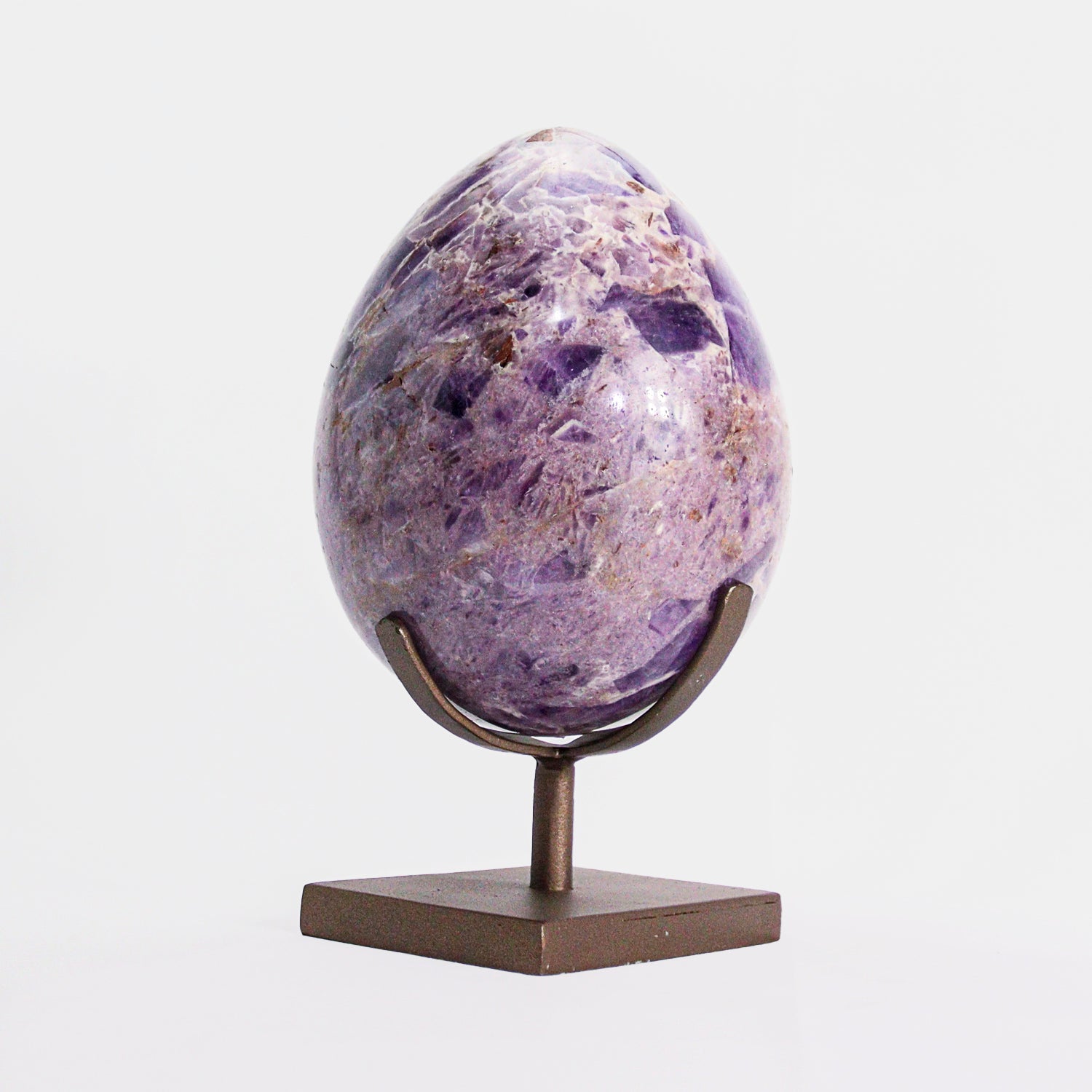 Polished Amethyst Egg on Metal Stand from Brazil (10 lbs)(UR-AMG5)