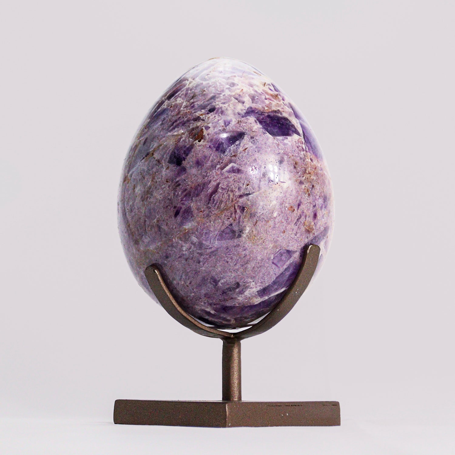 Polished Amethyst Egg on Metal Stand from Brazil (10 lbs)(UR-AMG5)