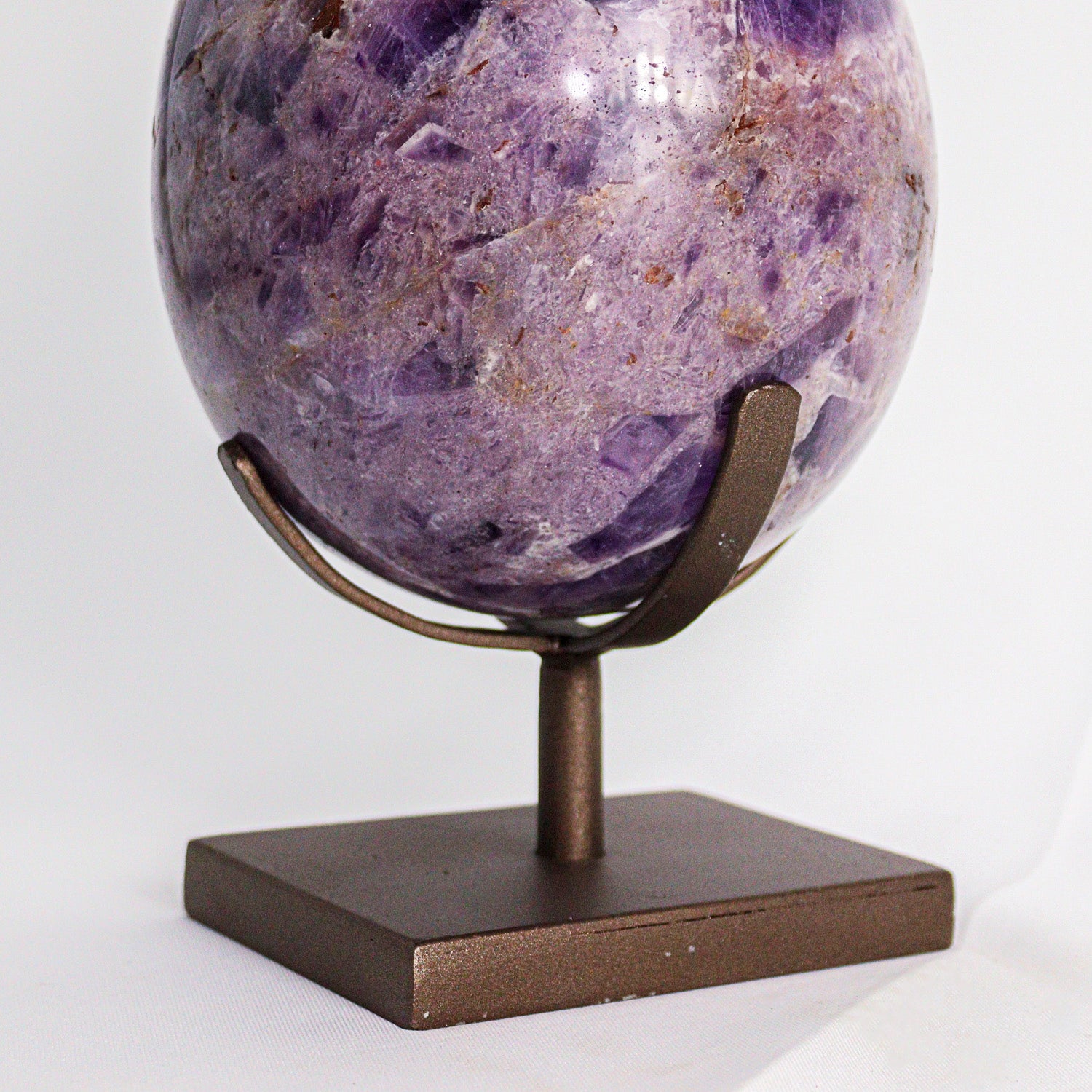 Polished Amethyst Egg on Metal Stand from Brazil (10 lbs)(UR-AMG5)