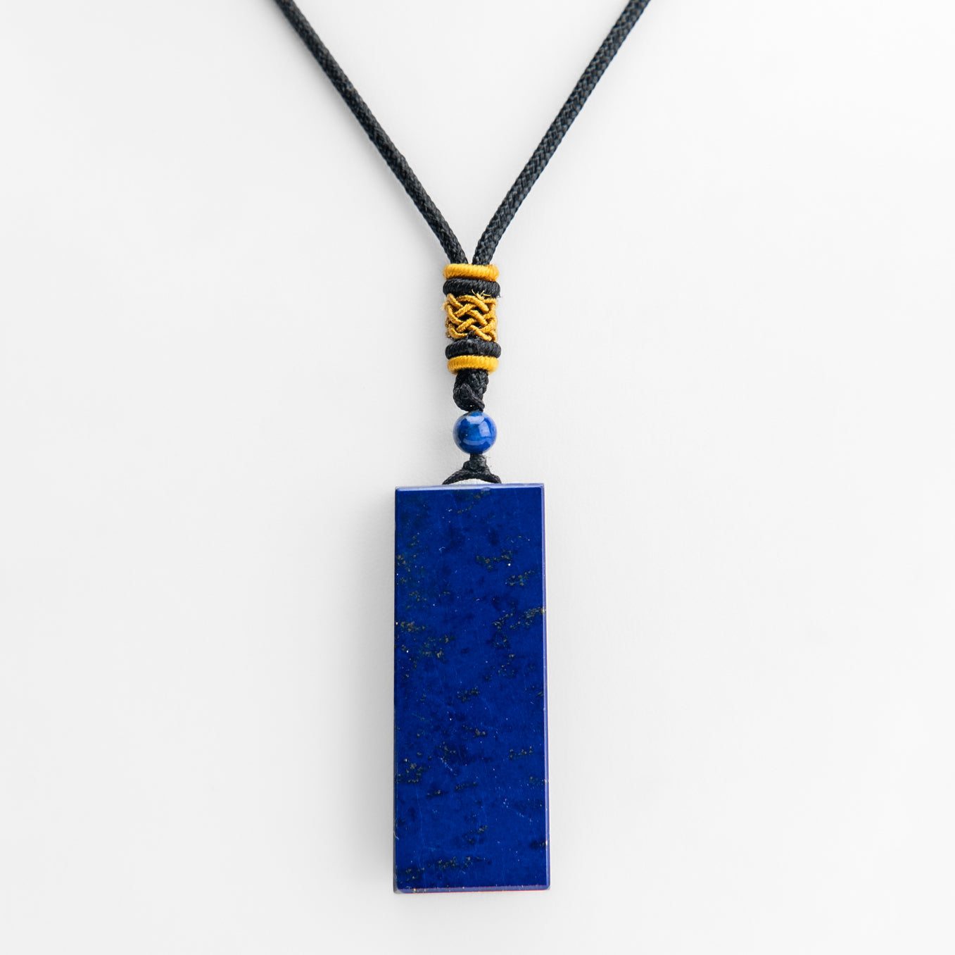 Genuine Lapis Lazuli Pendant with Black Cord