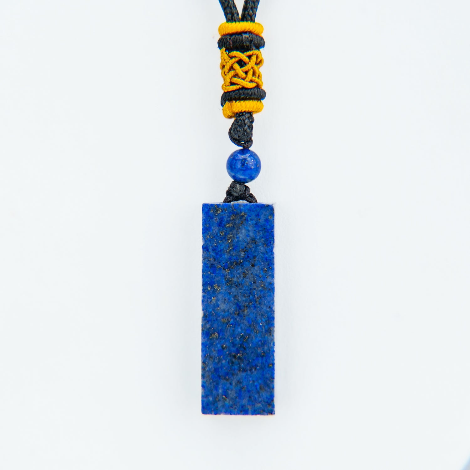 Genuine Lapis Lazuli Pendant with Black Cord Necklace