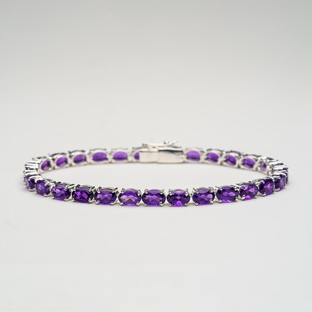 GENUINE Lusaka Amethyst Tennis Bracelet 15/4x6mm deals 7.5”