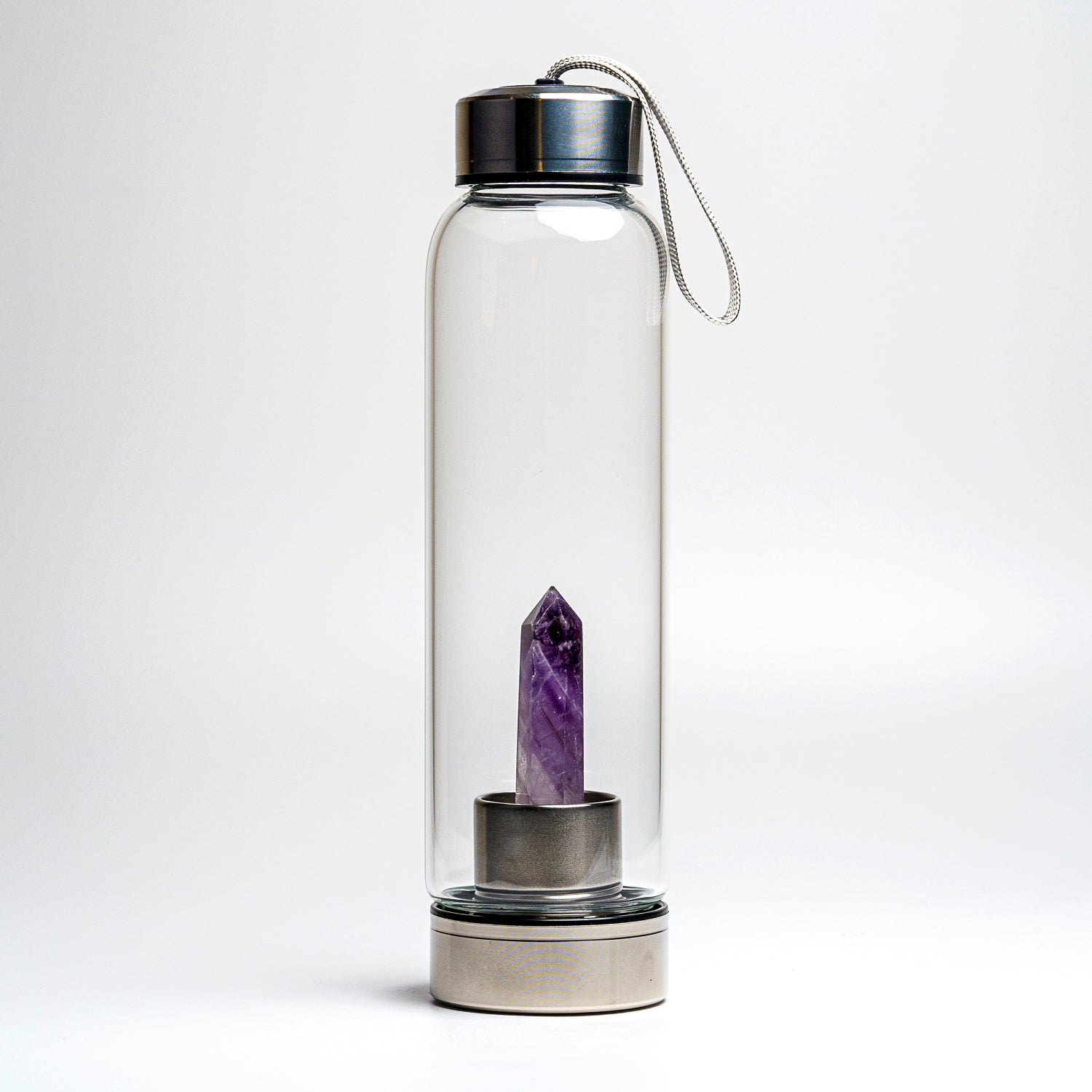 Genuine Amethyst Energy Crystal Water Bottle