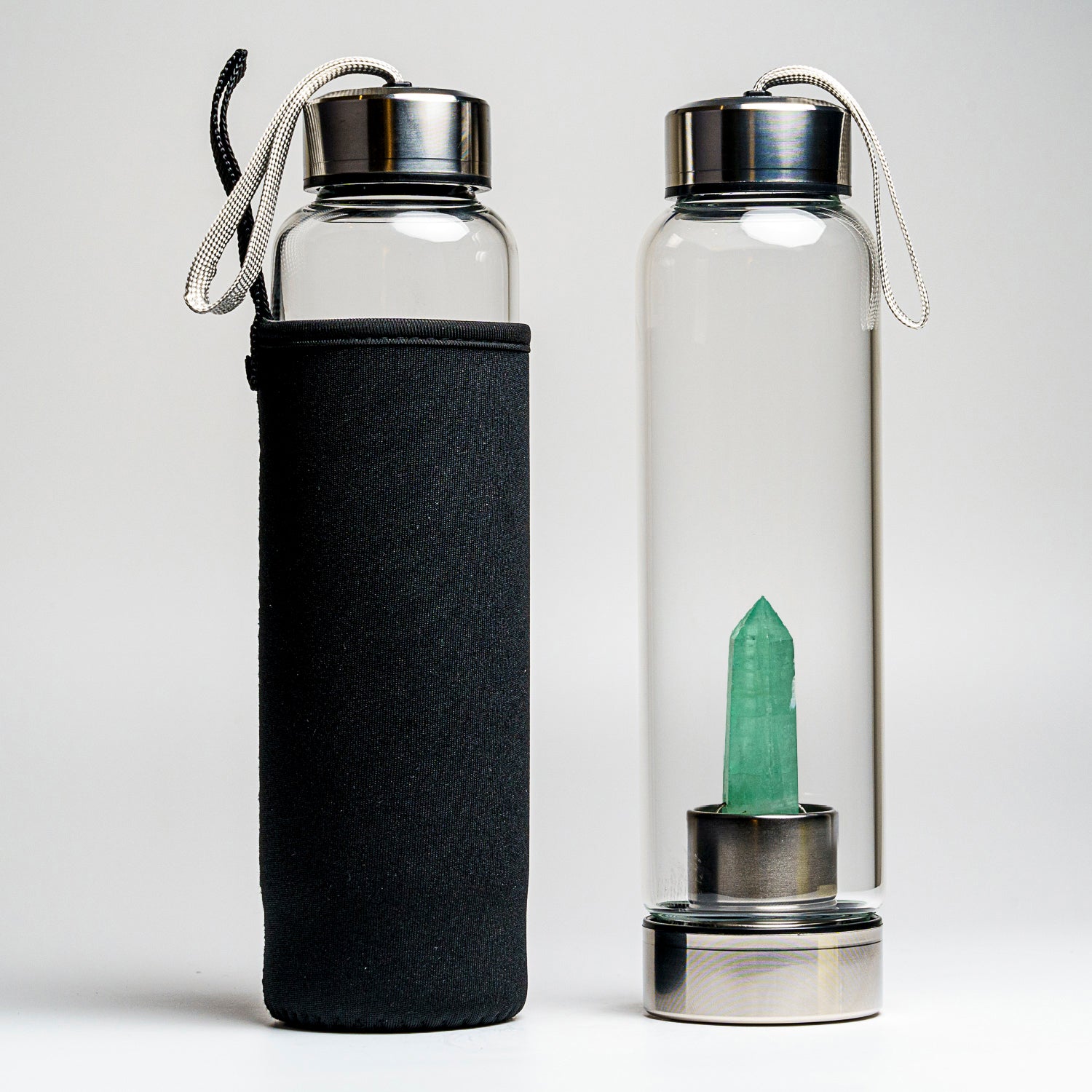 Genuine Green Fluorite Energy Crystal Water Bottle