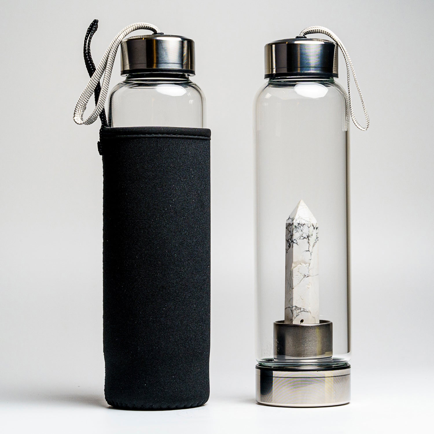 Genuine Howlite Energy Crystal Water Bottle