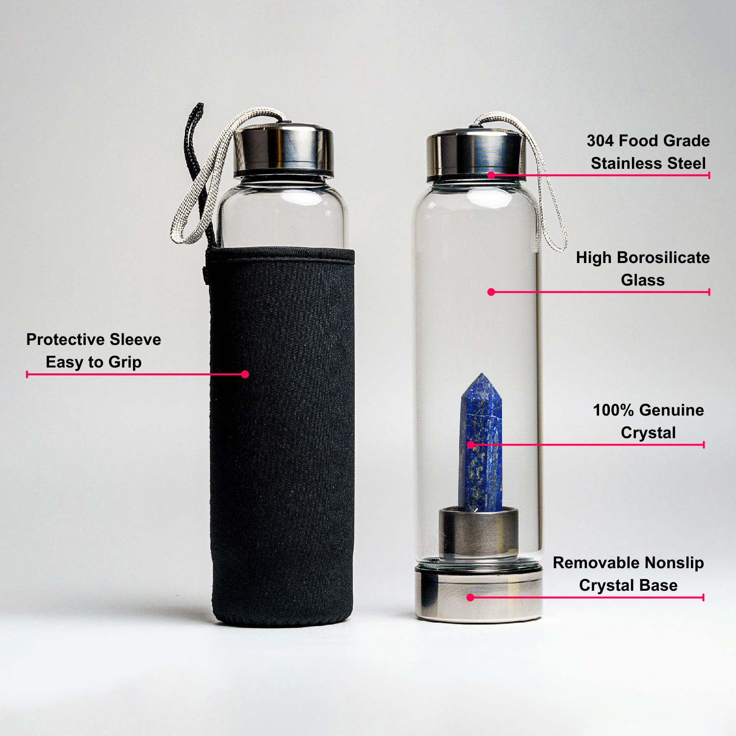 Genuine Lapis Energy Crystal Water Bottle