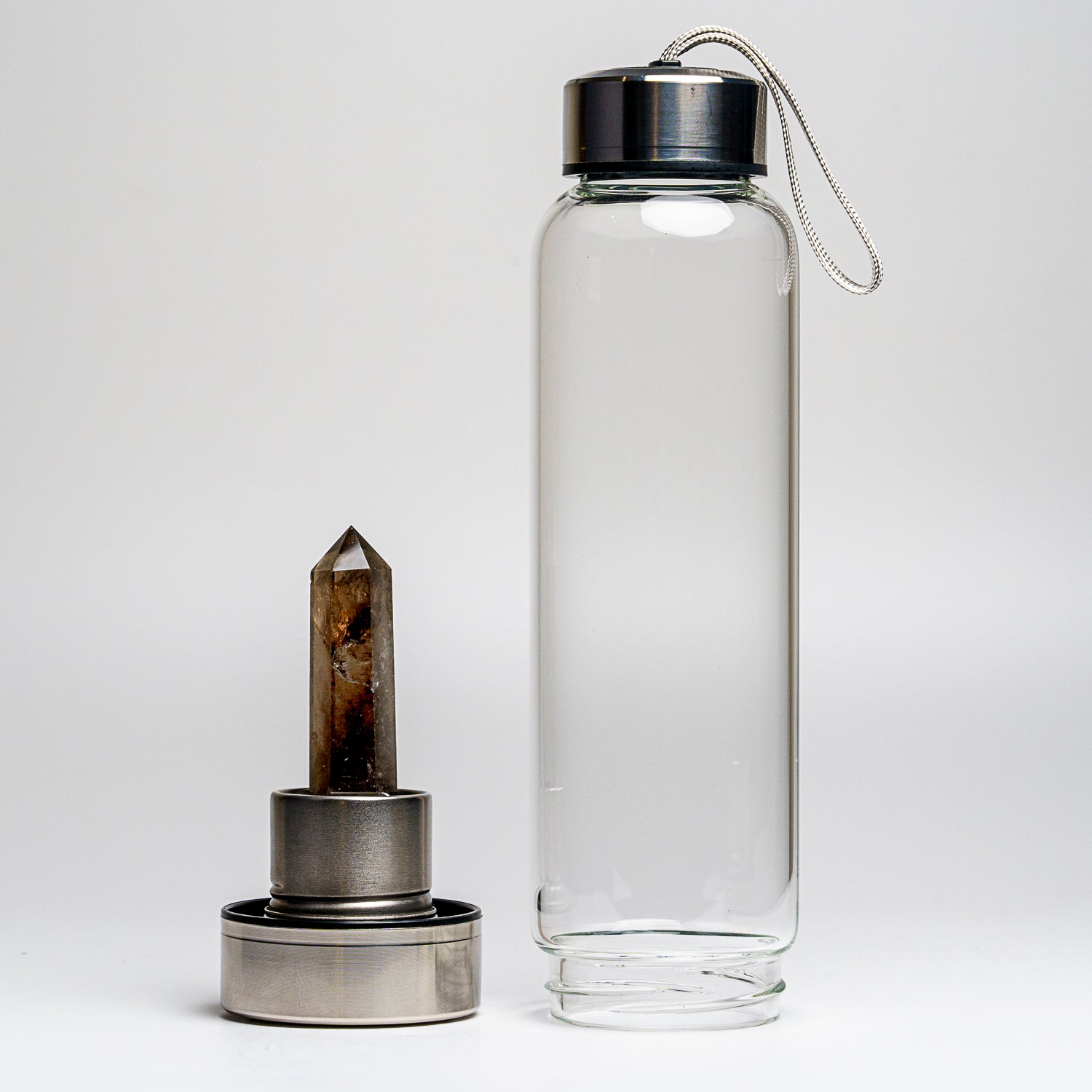 Genuine Smokey Quartz Energy Crystal Water Bottle