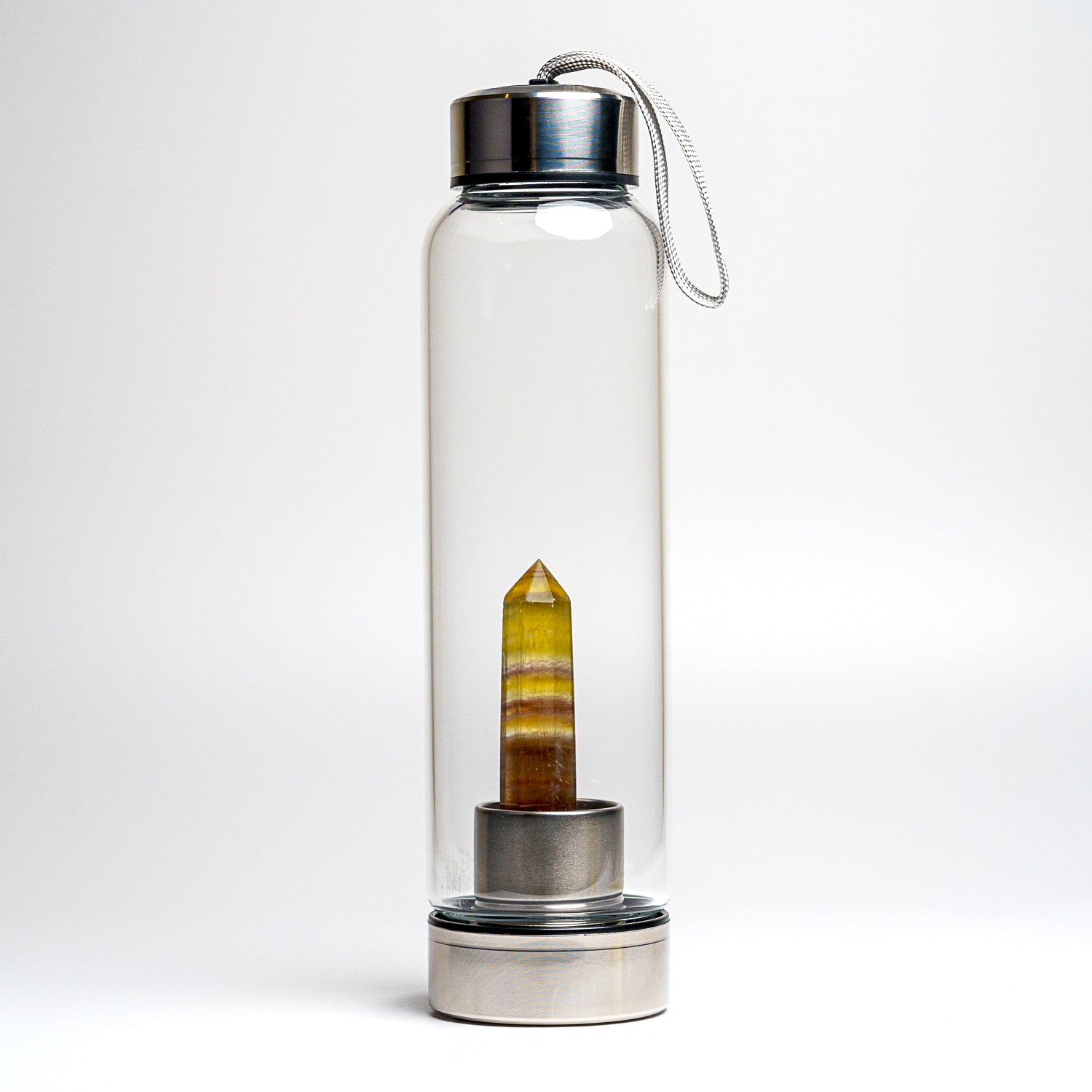 Genuine Yellow Fluorite Energy Crystal Water Bottle