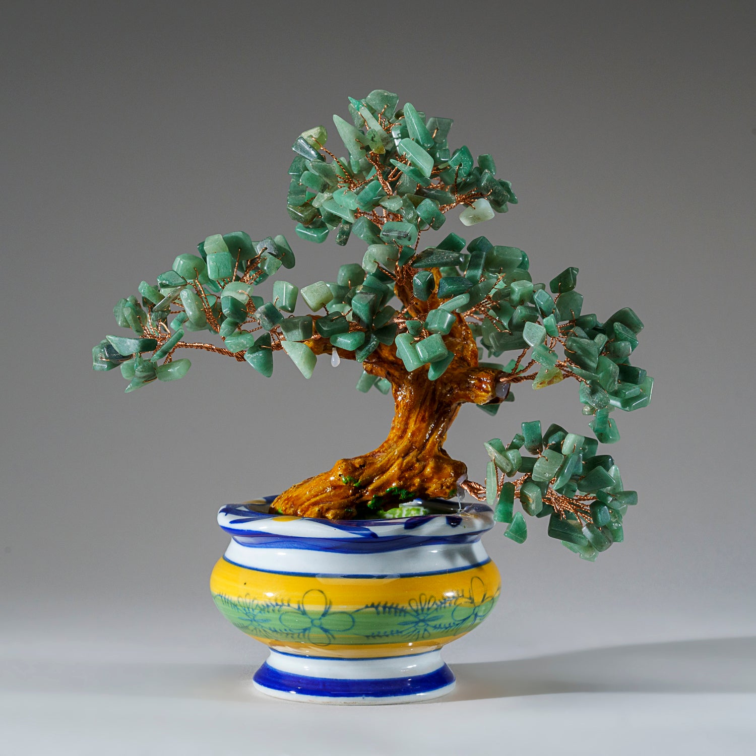 bonsai gemstone mandarin tree of happiness Genuine Green Aventurine Gemstone Bonsai Tree in Round Ceramic Pot (8. — Astro Gallery of Gems