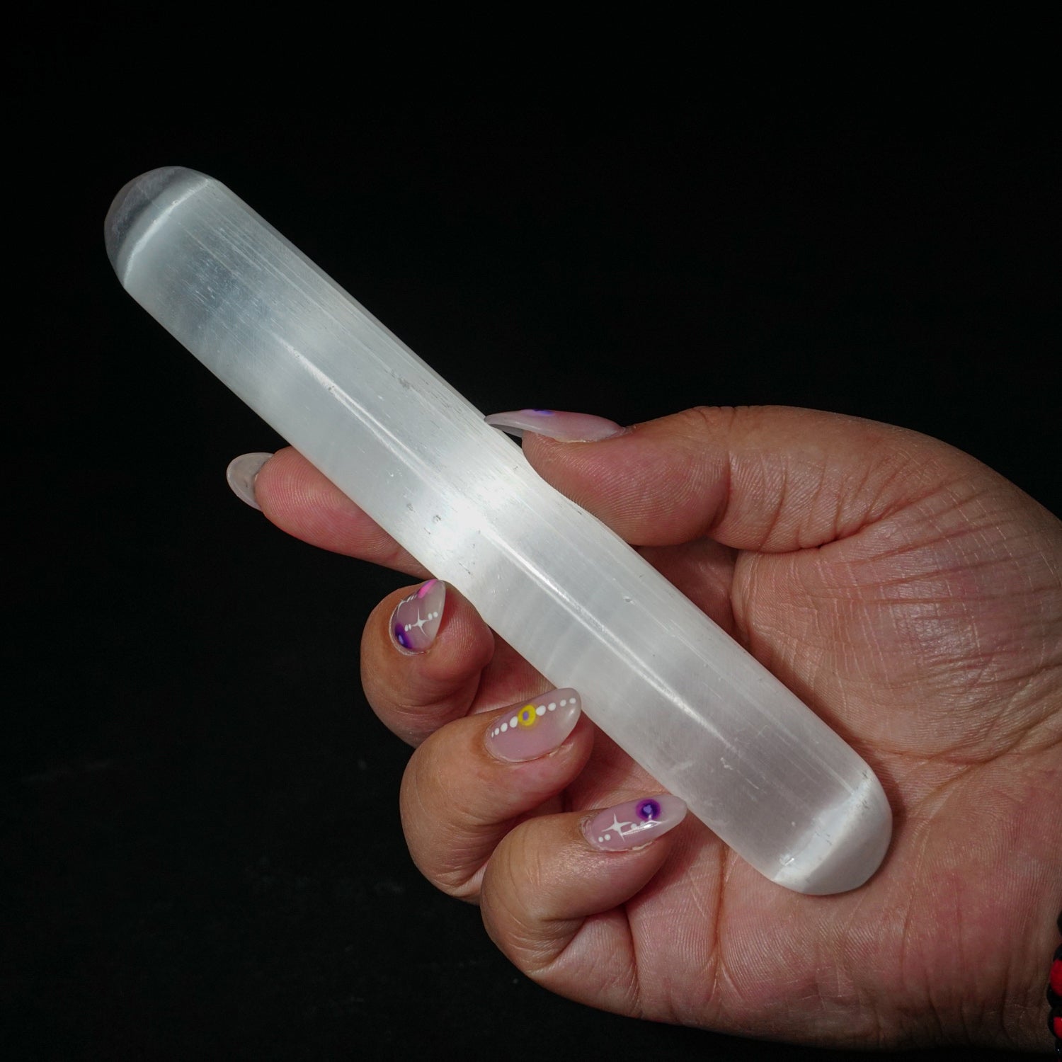 Genuine Cats-Eye Selenite Massage Wand from Morocco (142 grams)