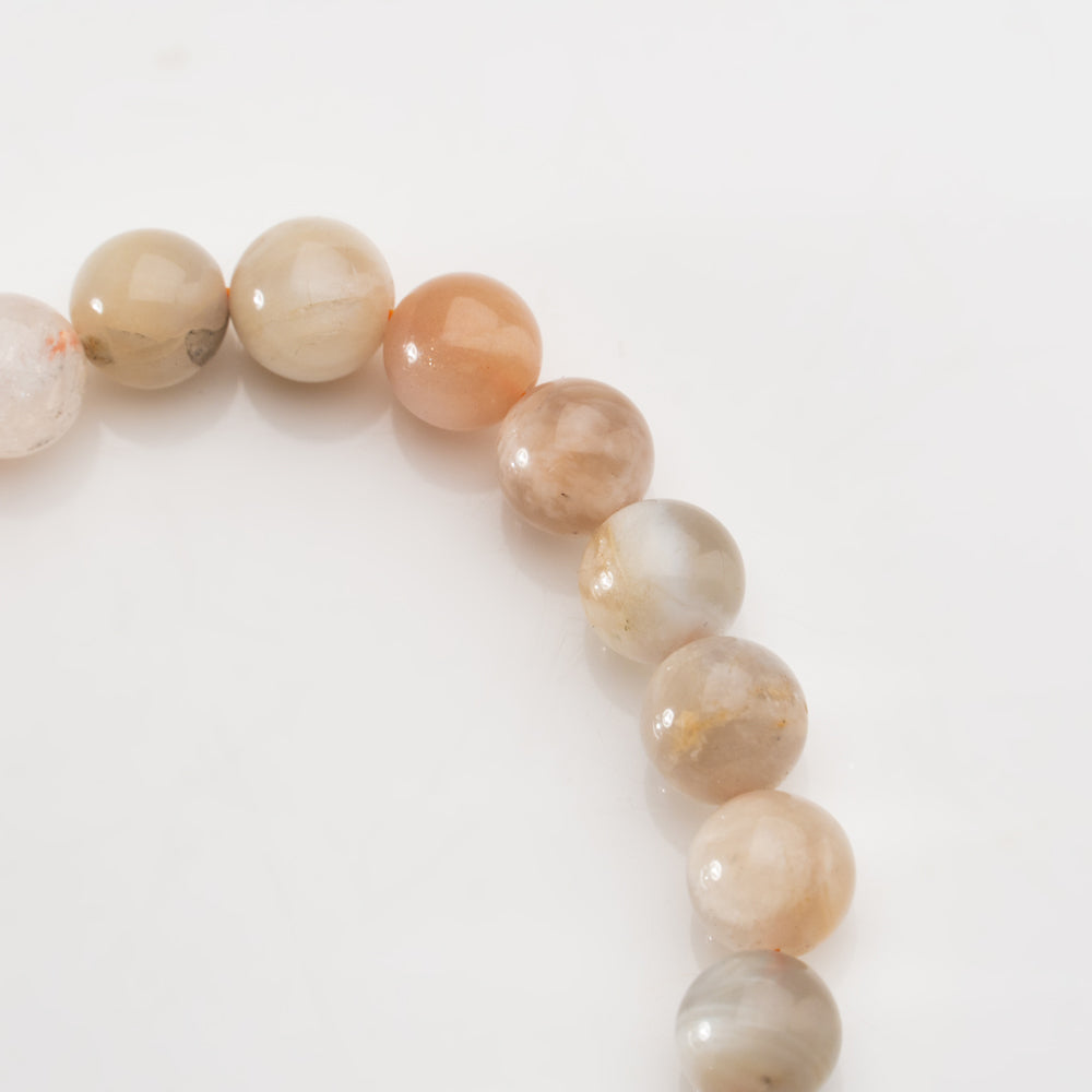 Multi Moonstone 8mm Beaded 7 Inch Stretch Bracelet