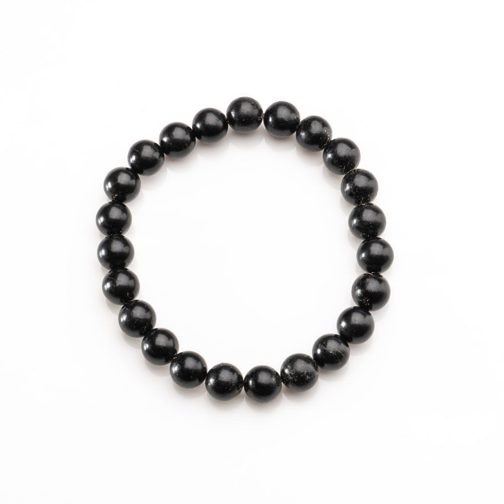 Natural Onyx Gemstone 8mm Beaded 7 Inch Stretch Bracelet